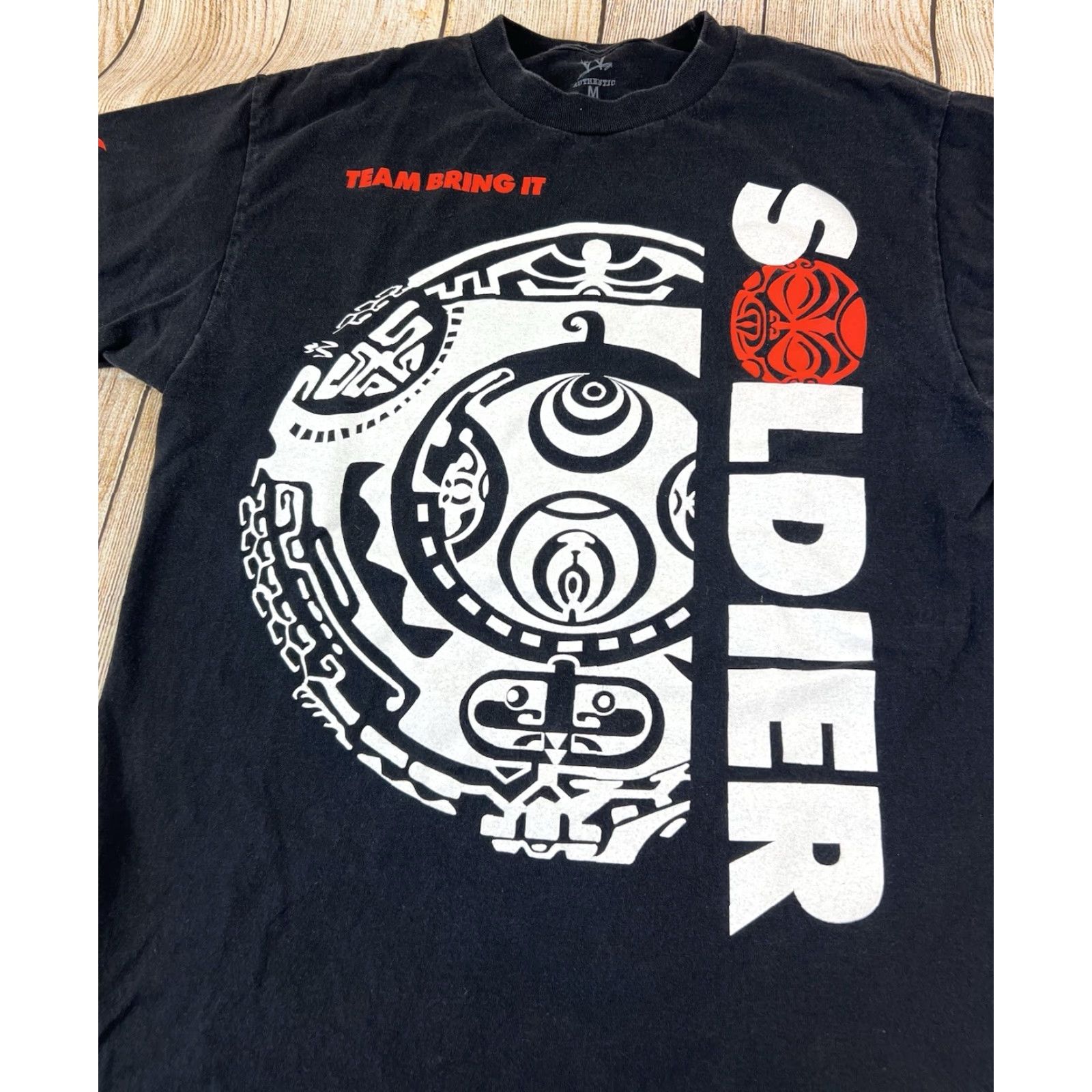 Vintage WWE The Rock Push The Pace Soldier Team Bring It Black T Shirt M Mens Short Sleeve Graphic Print Rock Soldier 90s? Size US M / EU 48-50 / 2 - 4 Thumbnail