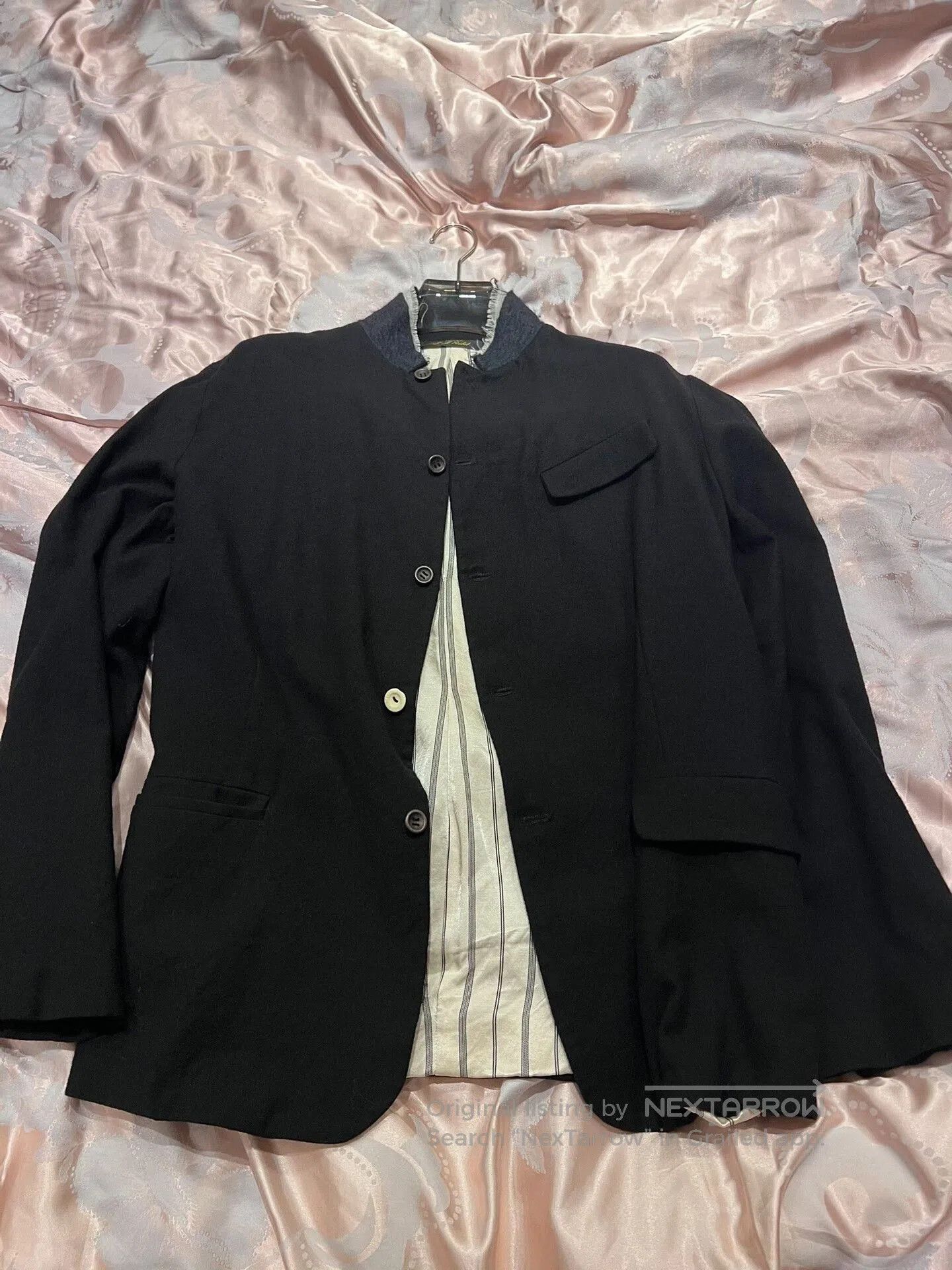 Archivio J.M. Ribot black ribbed coat with silk lining. Size US M / EU 48-50 / 2 - 2 Thumbnail