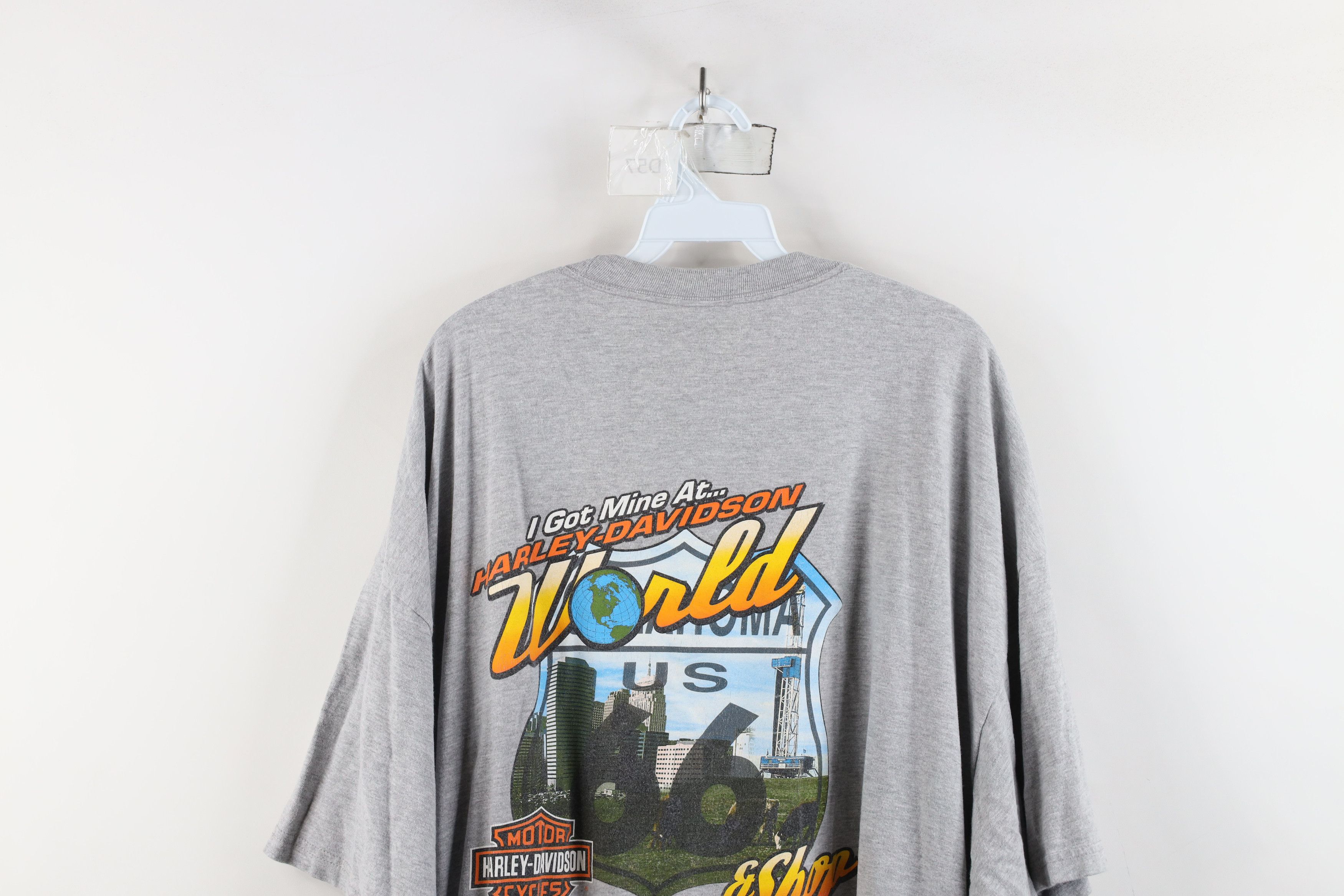 Harley Davidson × Vintage Vintage Y2K Harley Davidson World Oklahoma T-Shirt Gray Size US XXL / EU 58 / 5 - 13 Thumbnail