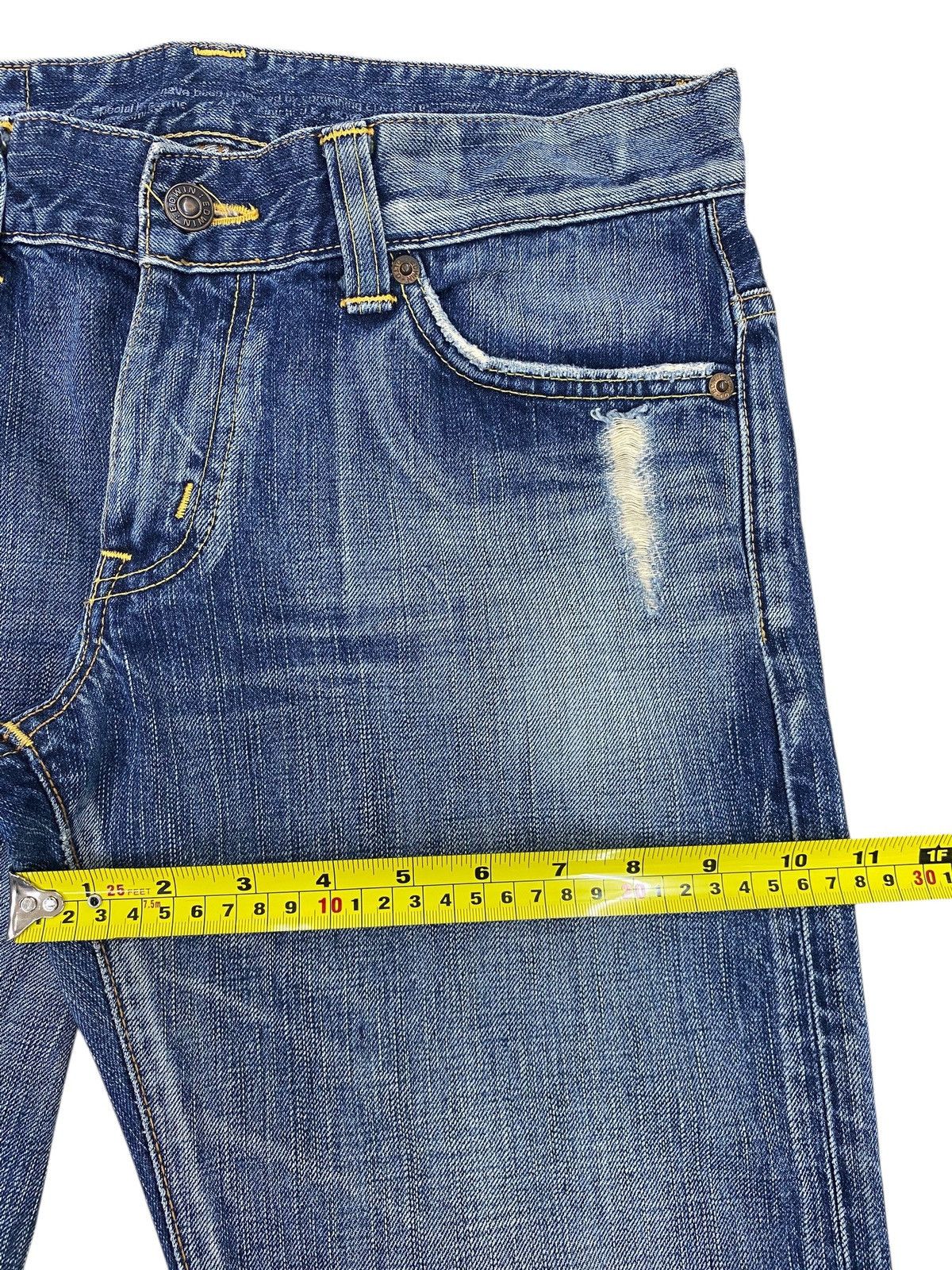 Edwin Edwin Blue Wash Whiskered Style Flare Jeans Size US 30 / EU 46 - 7 Thumbnail