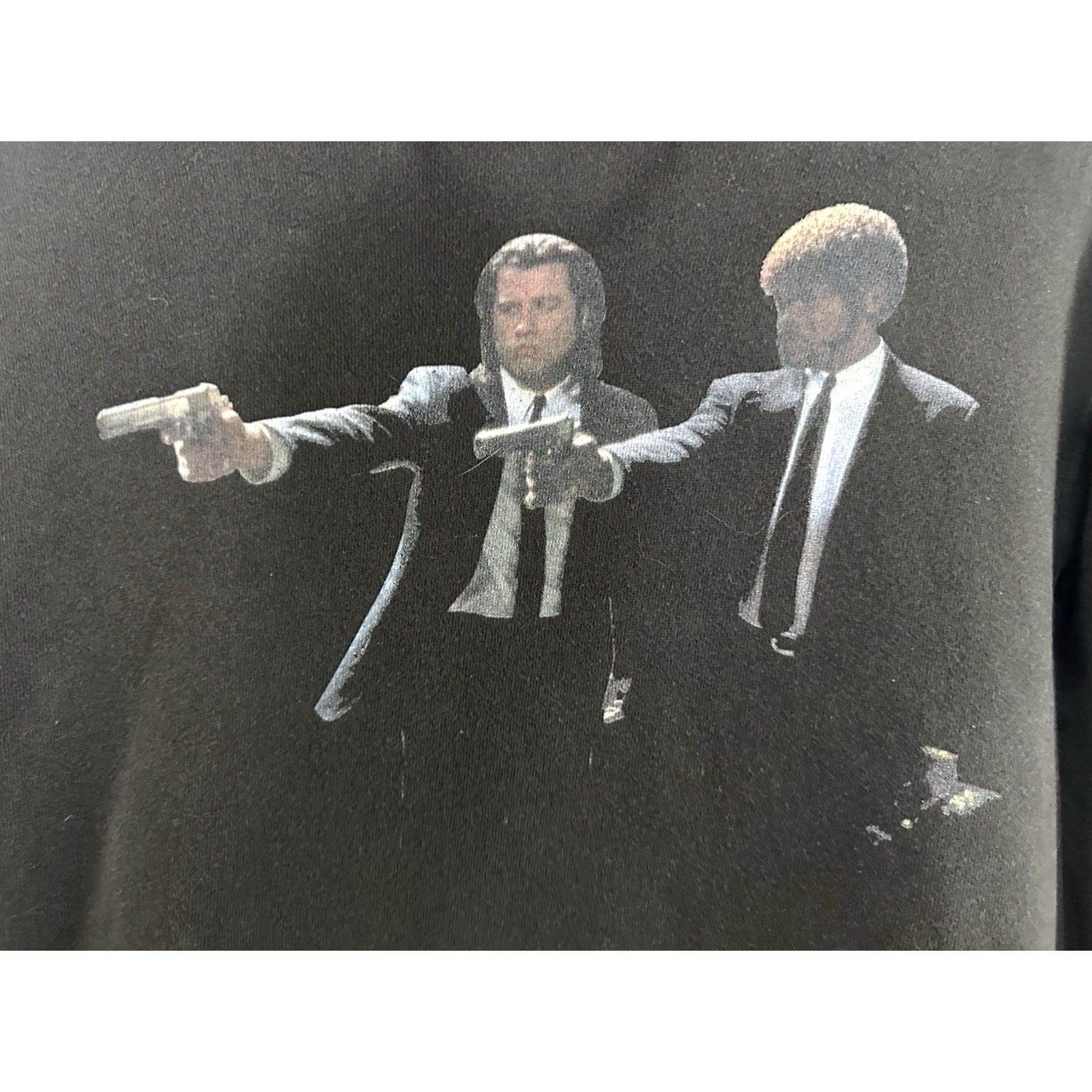 Delta VTG Delta Hoodie Sweatshirt Pulp Fiction Gun Scene Size M Black Men's Pullover Movie 90s Theme Size US M / EU 48-50 / 2 - 2 Thumbnail