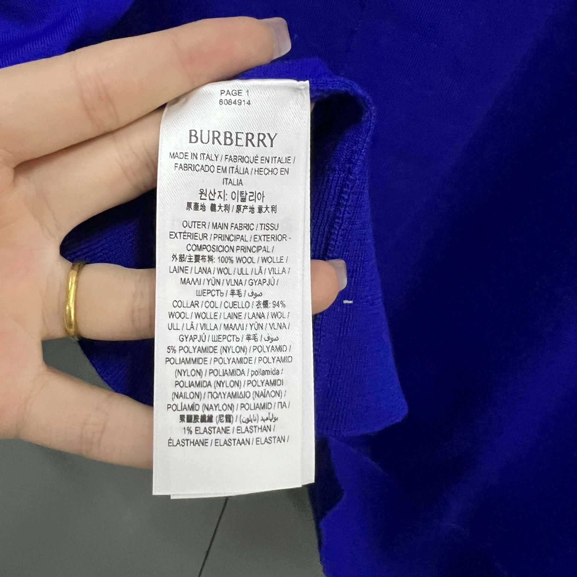 Burberry Burberry Blue Round Neck Wool Knit Sweater Size US S / EU 44-46 / 1 - 4 Thumbnail