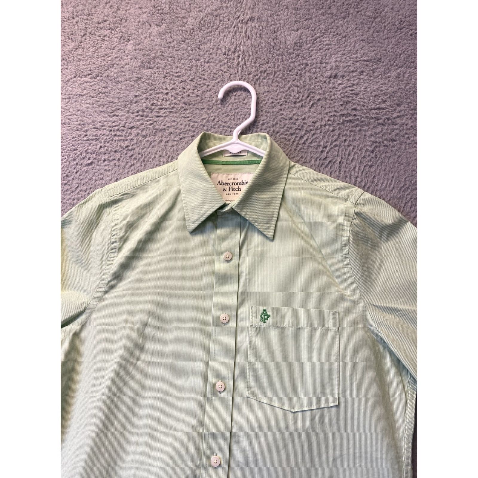 Abercrombie & Fitch VINTAGE Abercrombie & Fitch Button-Up Shirt M Green Striped Classic Long Sleeve Casual Mens Size US M / EU 48-50 / 2 - 2 Thumbnail