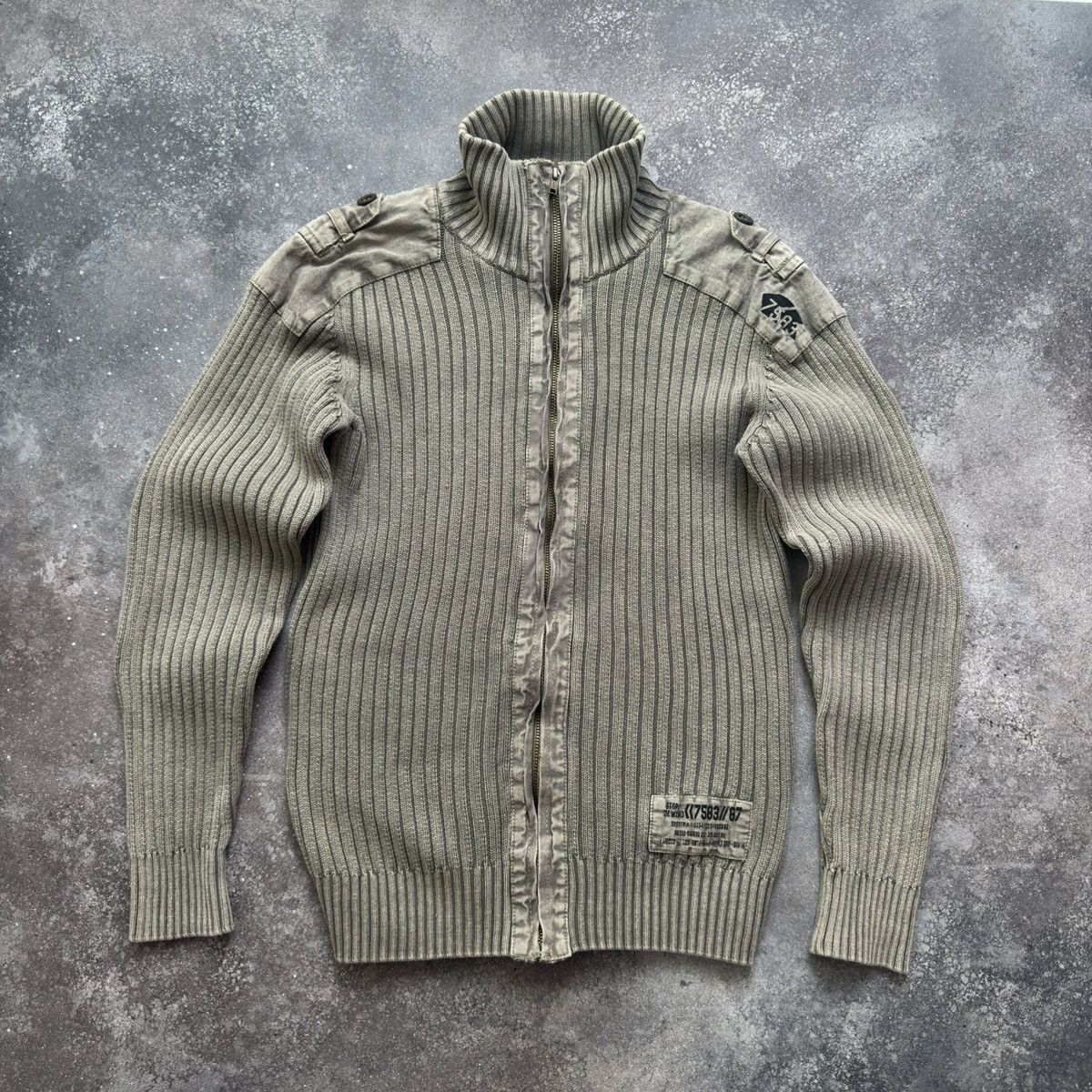 If Six Was Nine × Japanese Brand Military Y2K Diesel Style Knit Zip Sweatwr Size M / US 6-8 / IT 42-44 - 1 Thumbnail