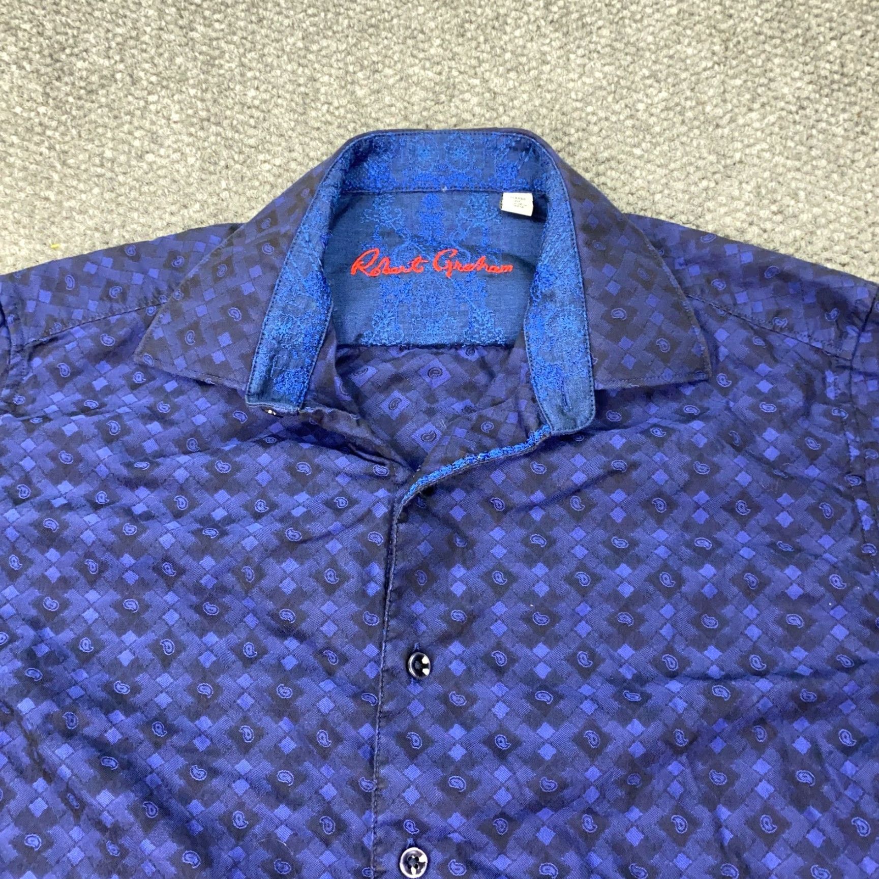 Robert Graham Robert Graham Shirt Mens Medium Classic Fit Paisley Geometric Flip Cuff Designer Size US M / EU 48-50 / 2 - 4 Thumbnail