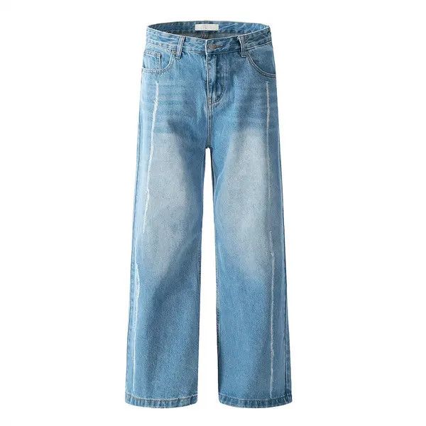 Japanese Brand VIBE Men's distressed loose wide-leg punk washed jeans Size US 32 / EU 48 - 1 Thumbnail