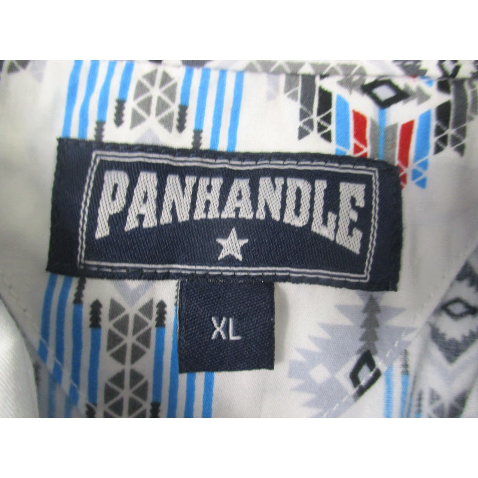 Vintage VINTAGE Panhandle Shirt Men XL Blue Aztec Western Pearl Snap Short Sleeve Size US XL / EU 56 / 4 - 3 Thumbnail