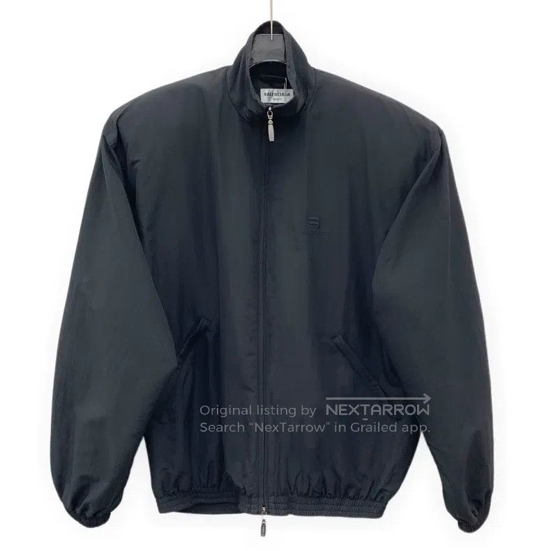 Balenciaga Balenciaga Black Logo Letter Embroidered Stand Collar Zipp Size US M / EU 48-50 / 2 - 1 Thumbnail