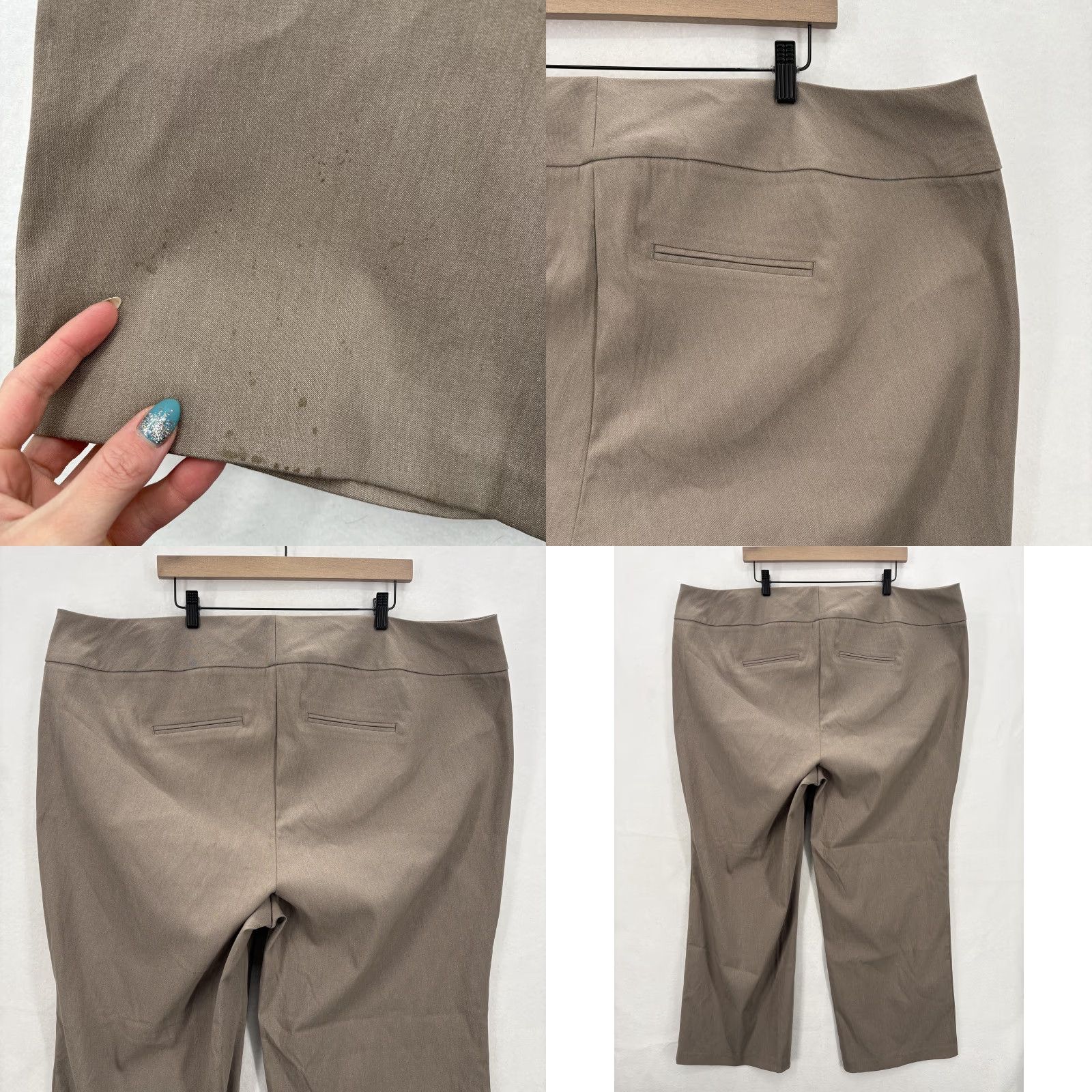 Torrid Torrid Relaxed Trouser Pants Womens 28 Beige Straight Leg Stretch Twill Career Dress Pants Vsnt? Size 28" / US 6 / IT 42 - 9 Thumbnail