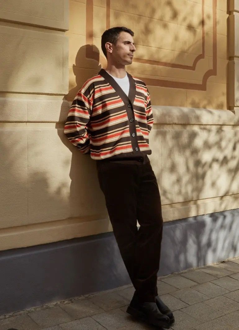 Marni × Uniqlo Marni x Uniqlo Marino Blend Striped Oversize Cardigan Size US XL / EU 56 / 4 - 4 Thumbnail