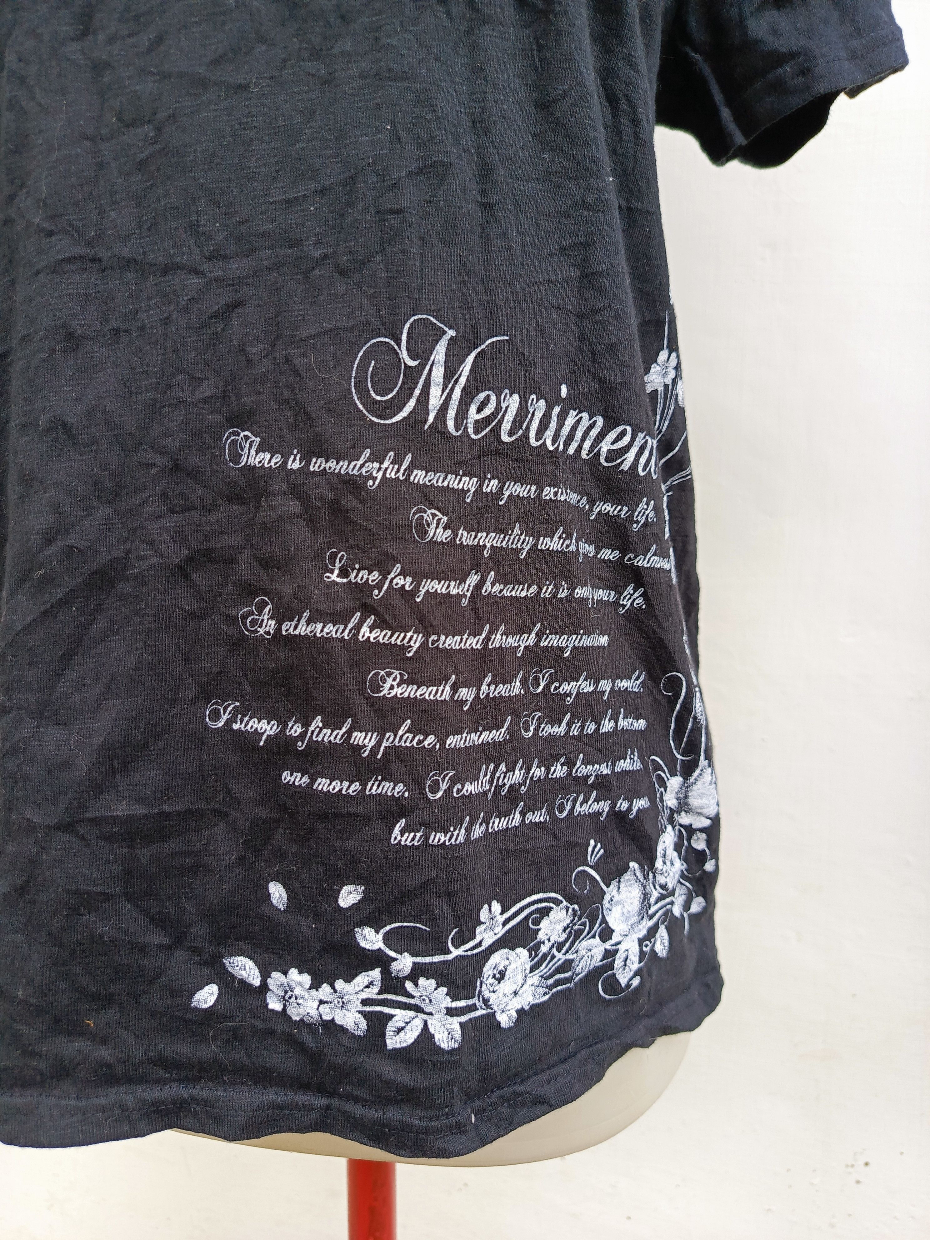 Japanese Brand Cookie House Floral Script Print T-Shirt Size L / US 10 / IT 46 - 3 Thumbnail