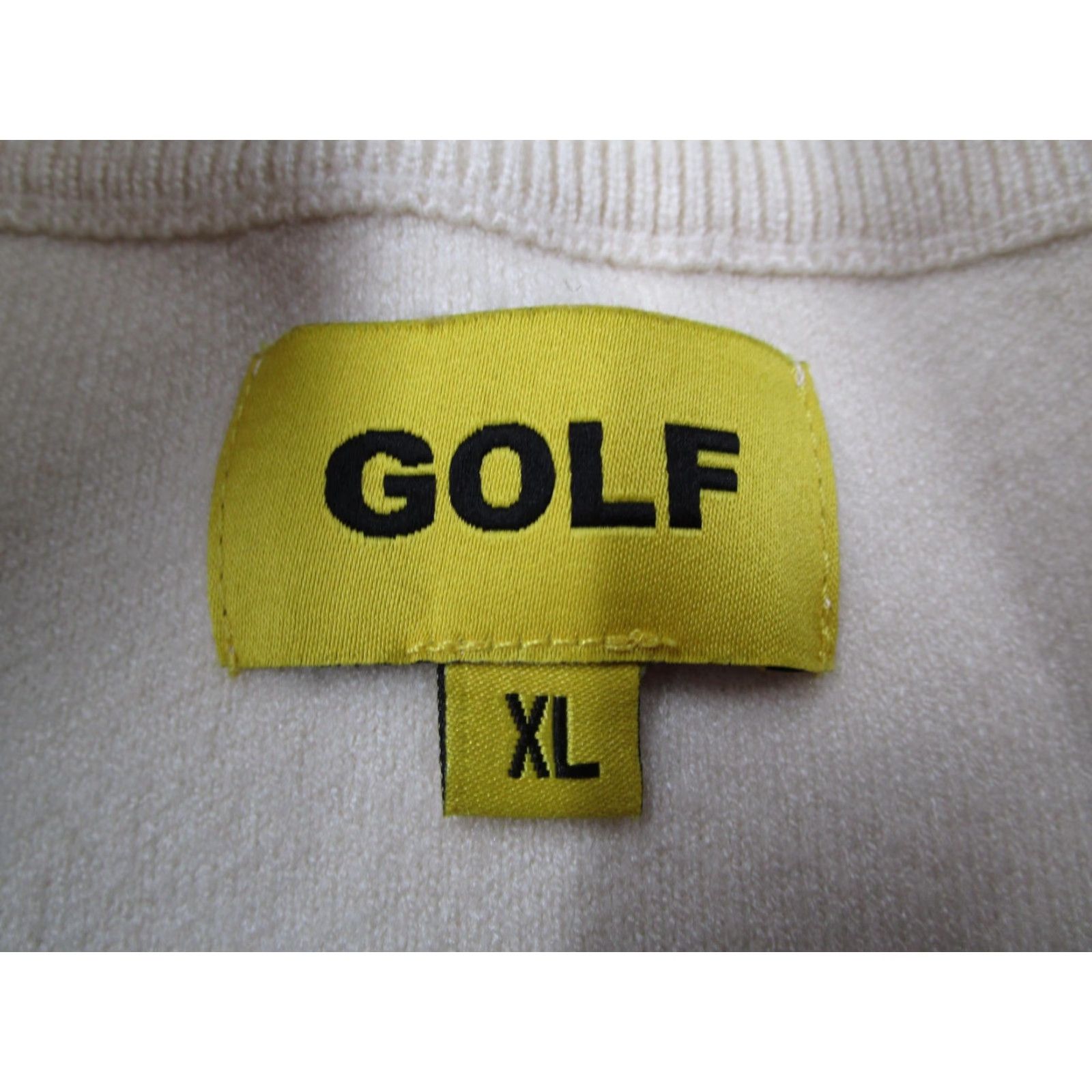 Golf Wang VINTAGE Golf Wang Sweater Mens XL White Brown 1/4 Zip Mock Neck Logo Tape Knit Pullover Size US XL / EU 56 / 4 - 3 Thumbnail