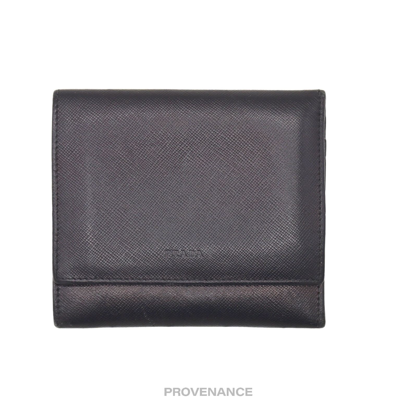 Prada 🔴 Prada Trifold Wallet - Black Saffiano Leather Size ONE SIZE - 2 Thumbnail
