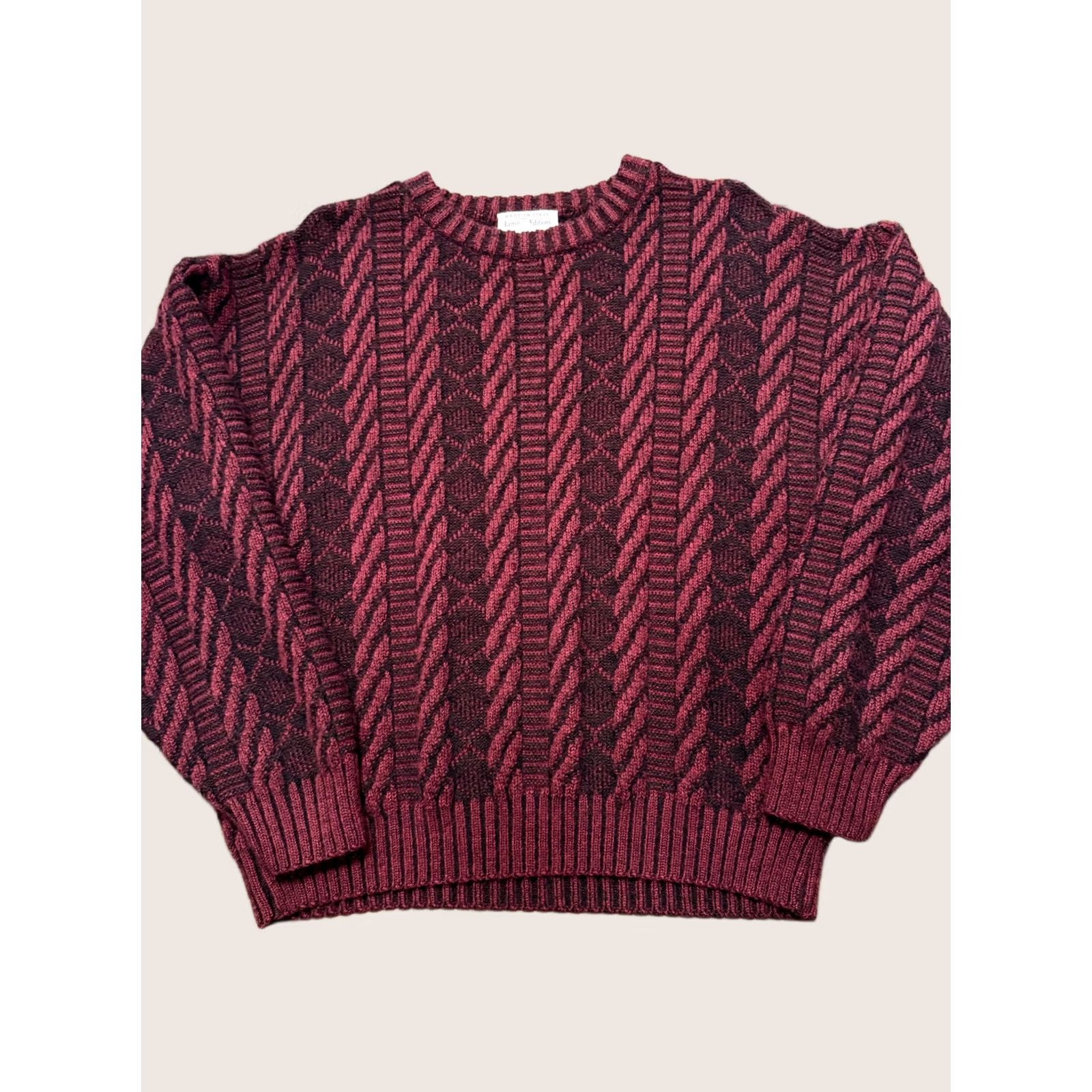Vintage VINTAGE Limited-Editions by Expressions Sweater Womens Large Red Cable Knit 80s Italy Pullover Crew Neck Wool Acrylic Knit Measurements Size L / US 10 / IT 46 - 1 Thumbnail
