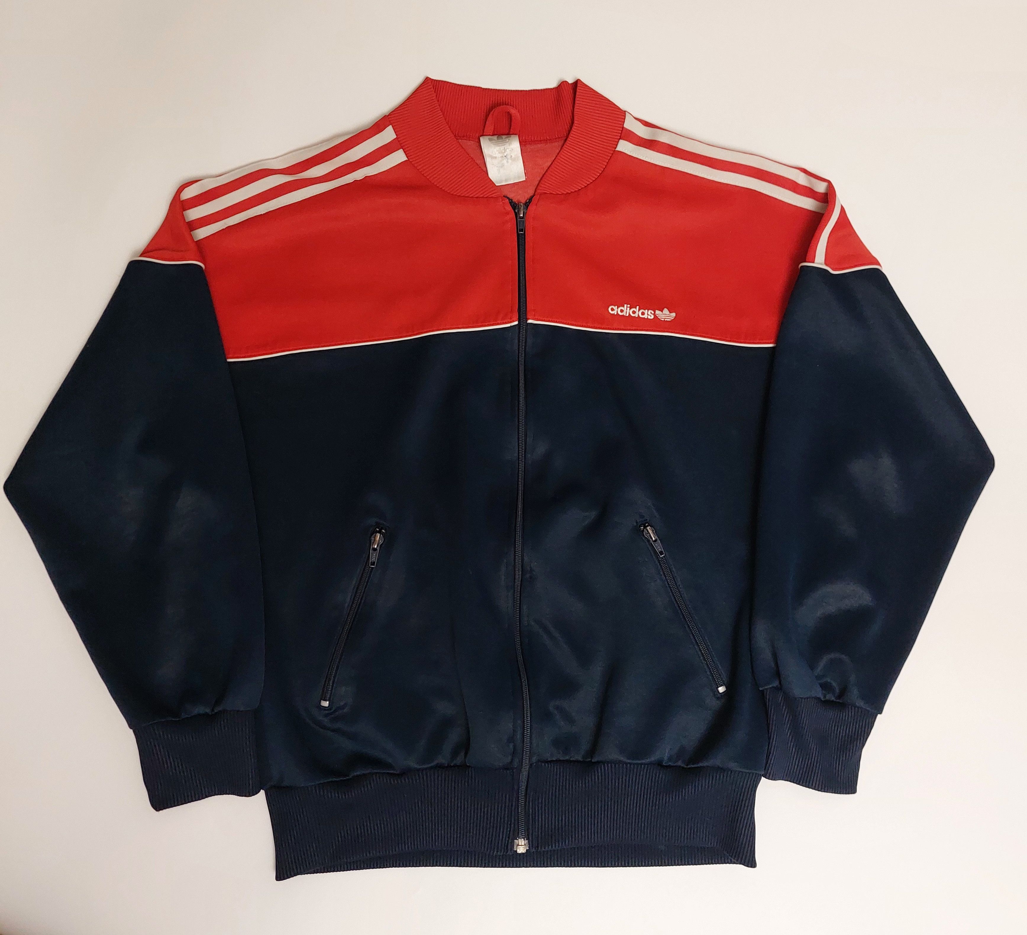 Adidas 1988-1992 Adidas Trefoil jacket navy blue/red Size US M / EU 48-50 / 2 - 2 Thumbnail
