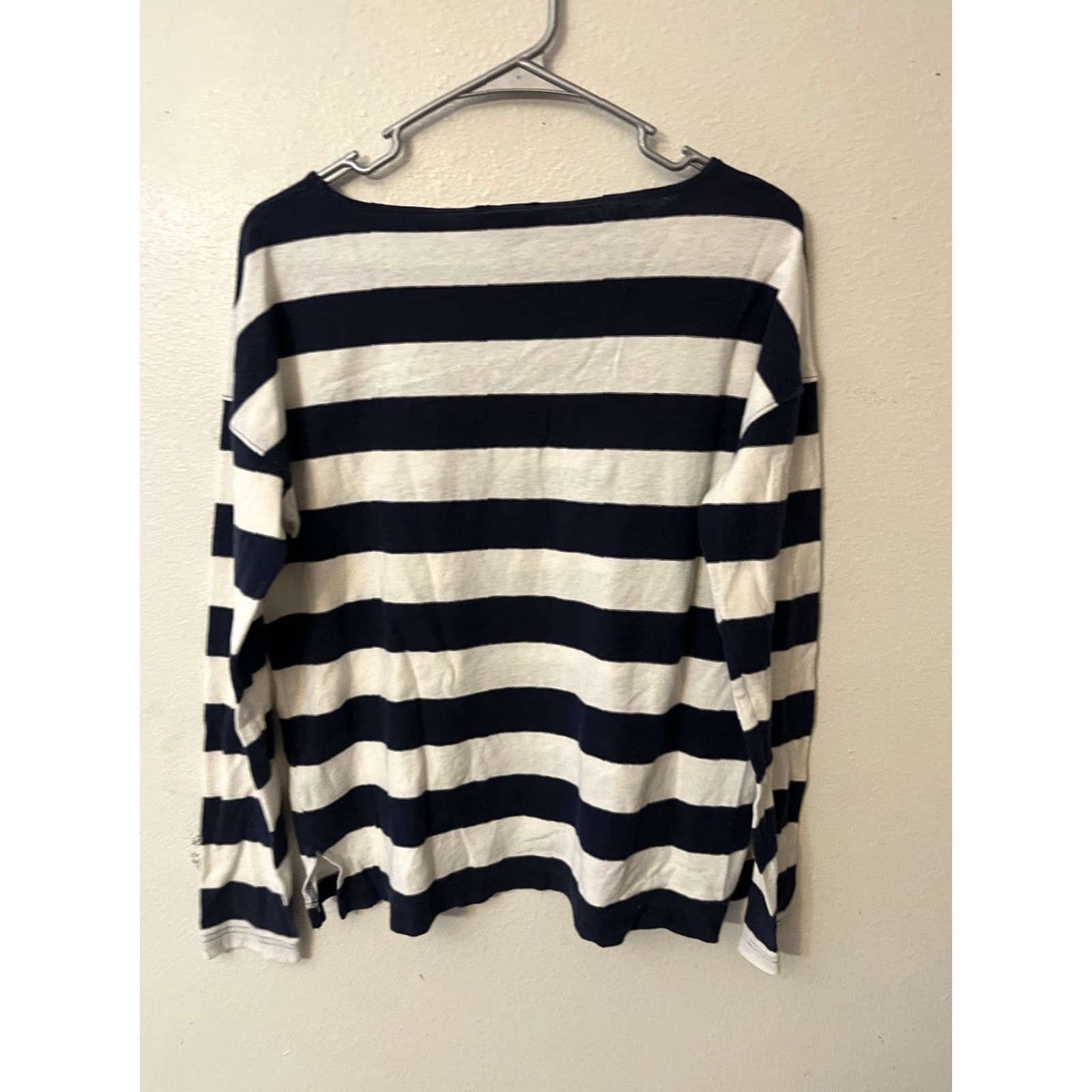 J.Crew J. Crew Women's Long Sleeve Striped Blouse Size S White & Blue Colorful Size S / US 4 / IT 40 - 3 Thumbnail