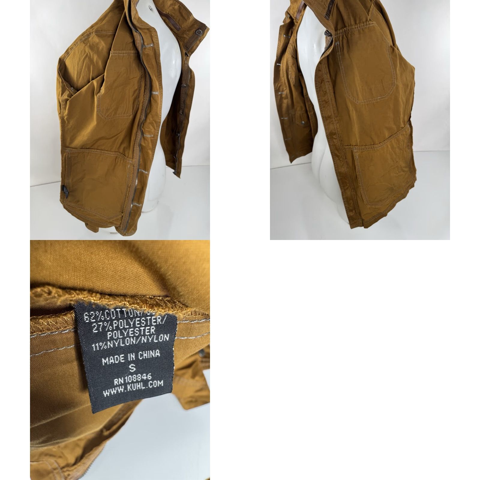 Vintage KUHL Hooded Mens S Field Jacket - Brown - Hiking Waxed Cotton Blend - Outdoor B2 EXCELLENT Size US S / EU 44-46 / 1 - 8 Thumbnail