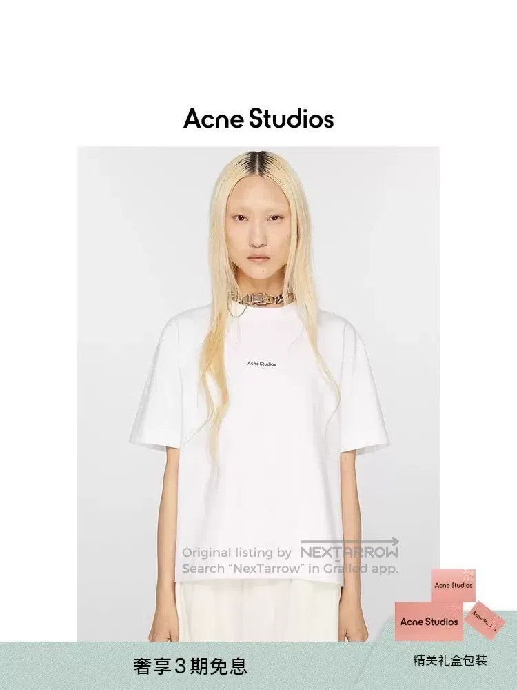 Acne Studios Acne Studios White Letter Short Sleeve T-Shirt Size XS / US 0-2 / IT 36-38 - 6 Thumbnail