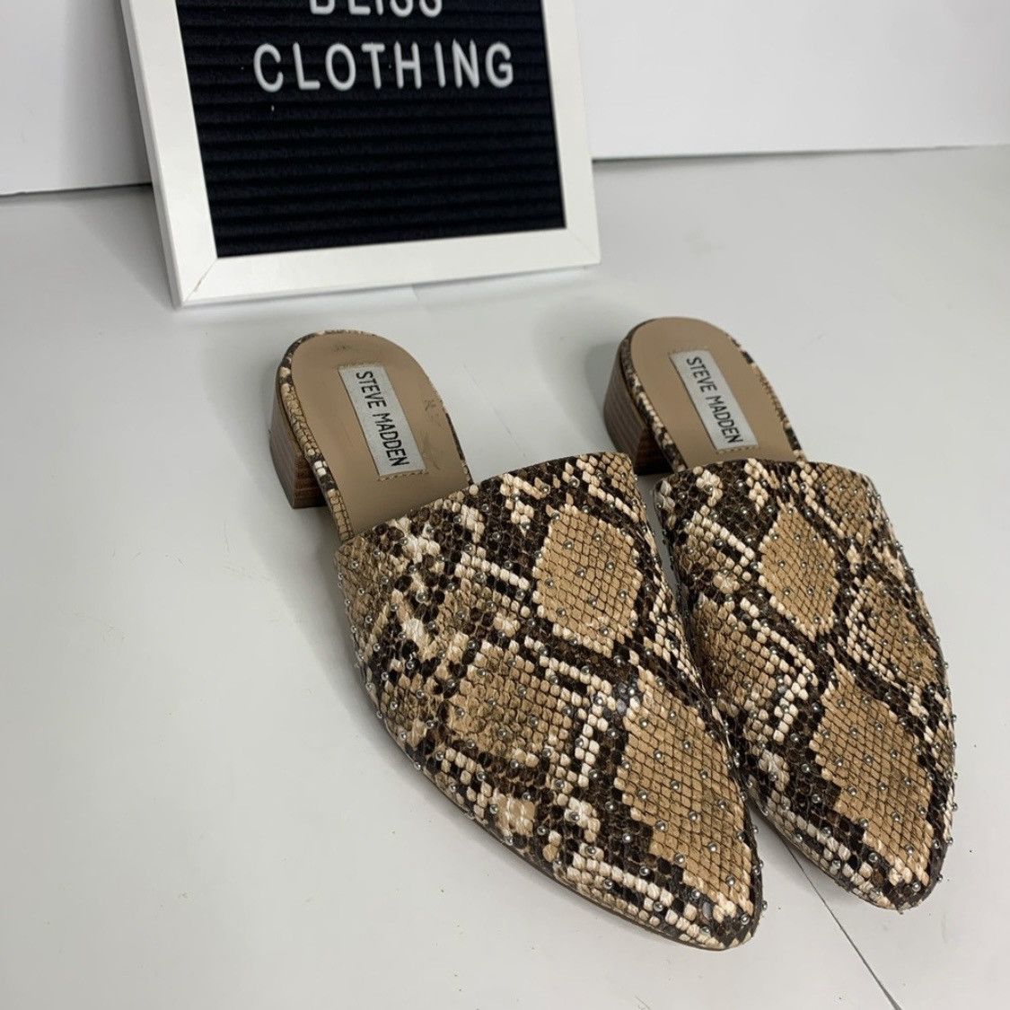 Steve Madden Steve Madden Snake Print Slip-On Mules Almond Toe Size 6.5 Size US 6.5 / IT 36.5 - 3 Thumbnail