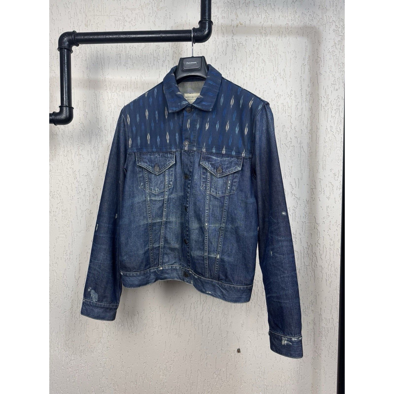 Denim & Supply Ralph Lauren Distressed Navajo Denim Jacket M