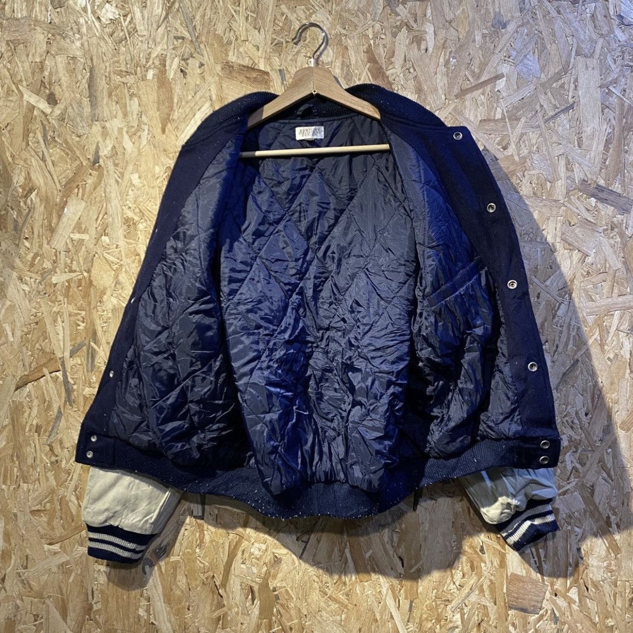 Japanese Brand × Vintage Vintage Suntory Coffee Boss Leather Sleeves Varsity Jacket Size US M / EU 48-50 / 2 - 3 Thumbnail