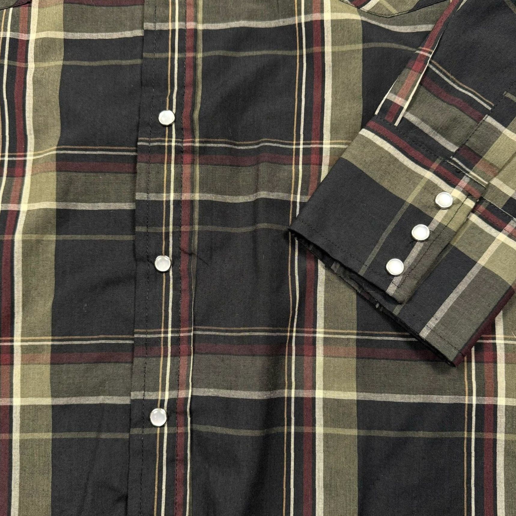 Vintage VINTAGE Plains Pearl Snap Western Shirt Mens 3XLB Cowboy Plaid Rodeo Rockabilly Utility Shirt Big & Tall Black 90s Western Mens Size US XXL / EU 58 / 5 - 4 Thumbnail