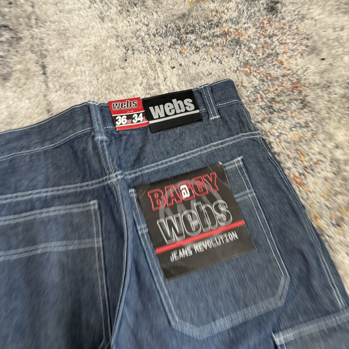 JNCO × Japanese Brand × Vintage Vintage y2k Webs baggy wide leg cargo jeans Size US 36 / EU 52 - 4 Thumbnail