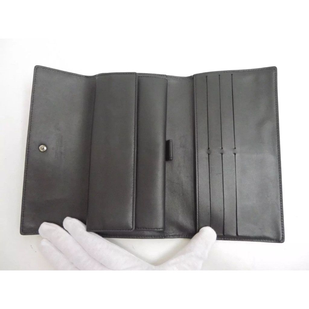 Louis Vuitton Louis Vuitton Matte Black Monogram Long Flap Wallet Size ONE SIZE - 9 Thumbnail
