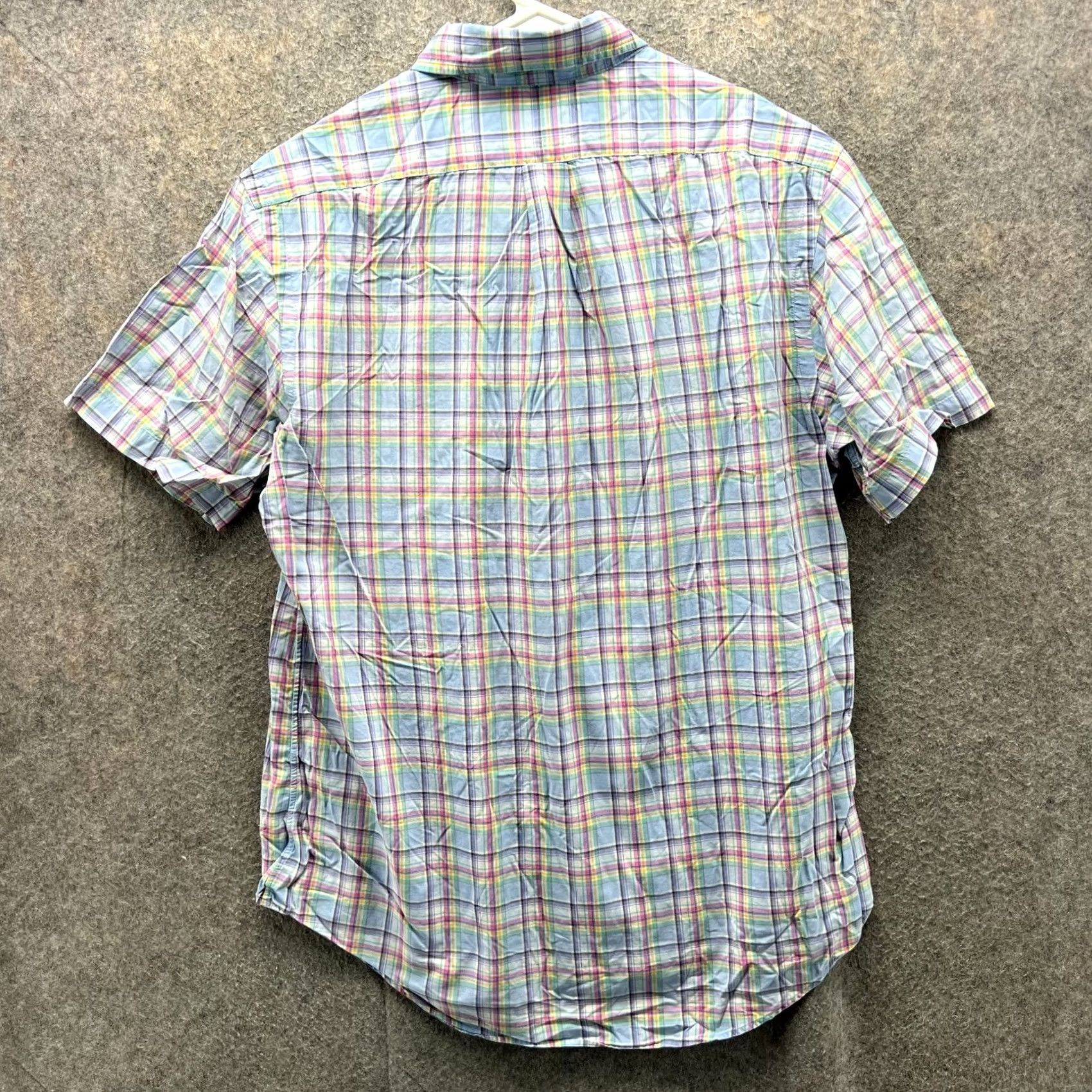 Polo Ralph Lauren VINTAGE Polo Ralph Lauren Shirt Men M Blue Plaid Button-Down Short Sleeve Regular Size US M / EU 48-50 / 2 - 2 Thumbnail
