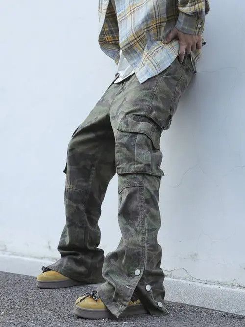 y2k baggy cargo hiphop Camo pants