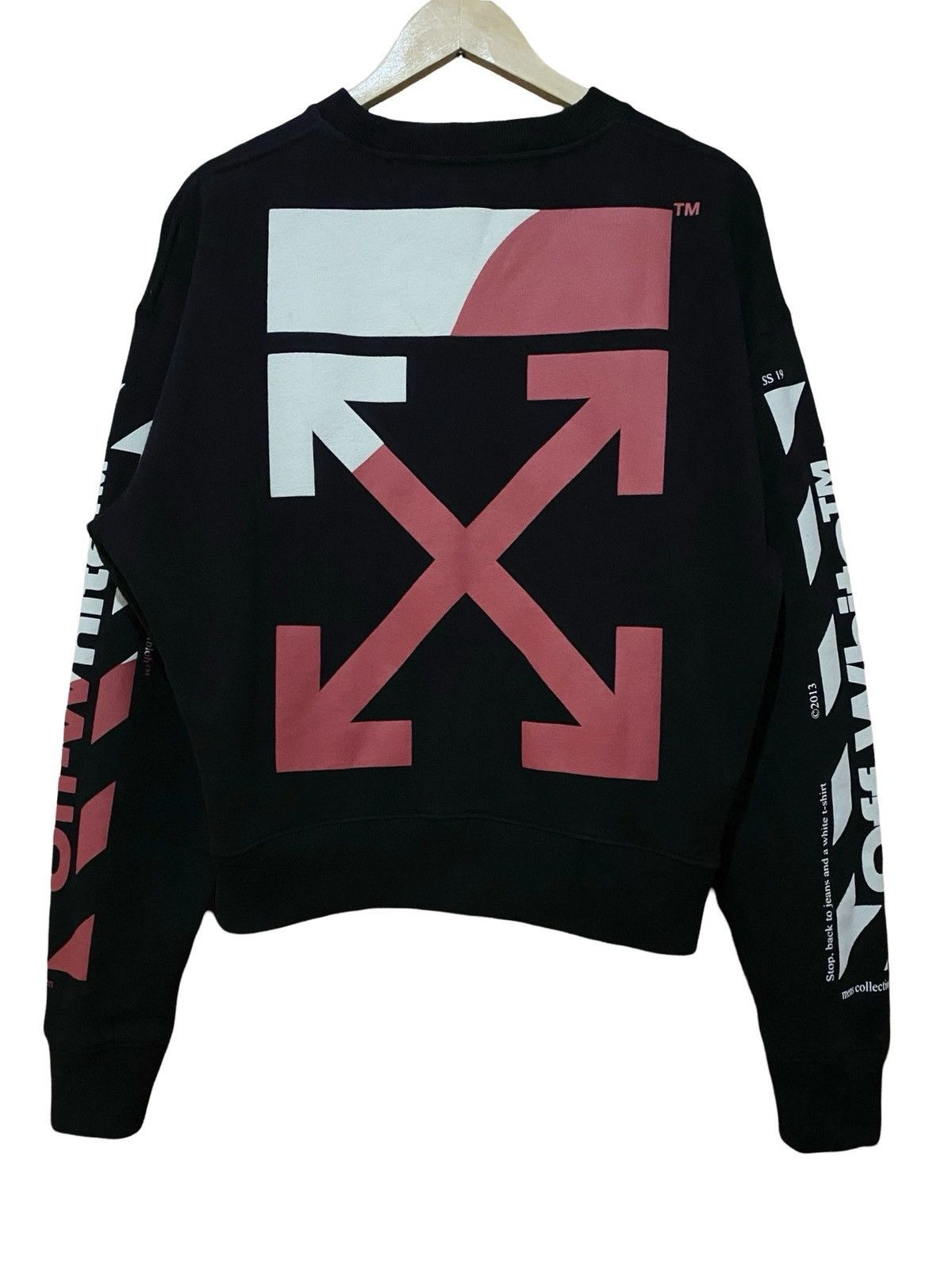 Off-White 19SS DIAG SPLT LOGO OVER CREWNECK SWATSHIRT Size US XS / EU 42 / 0 - 2 Thumbnail