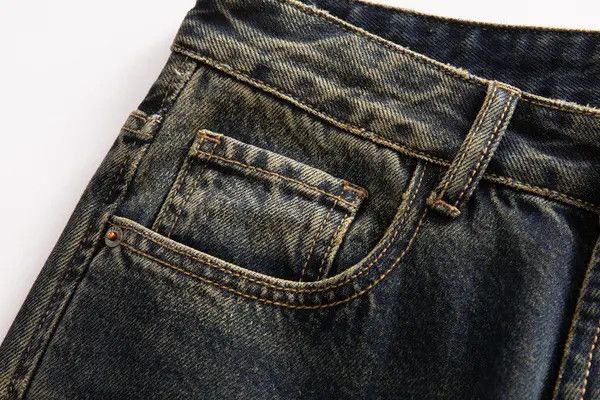 Jean Men's loose all-match distressed gradient washed jeans Size US 32 / EU 48 - 5 Thumbnail