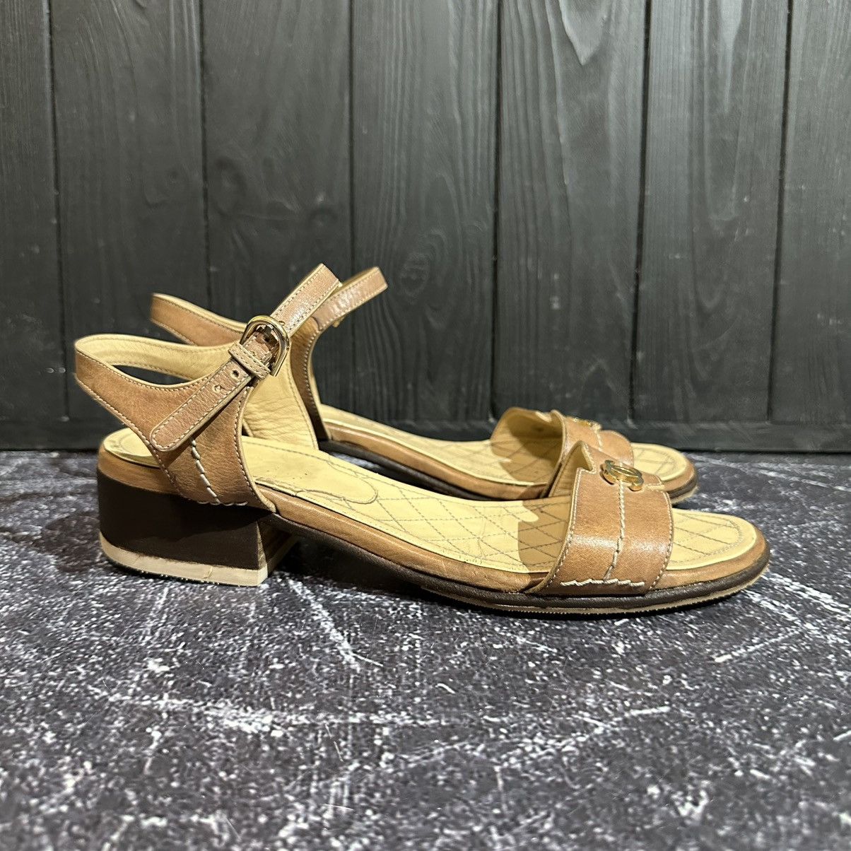 Chanel VINTAGE CHANEL - Women’s Leather Sandals Size 39.5 Size US 9.5 / IT 39.5 - 4 Thumbnail
