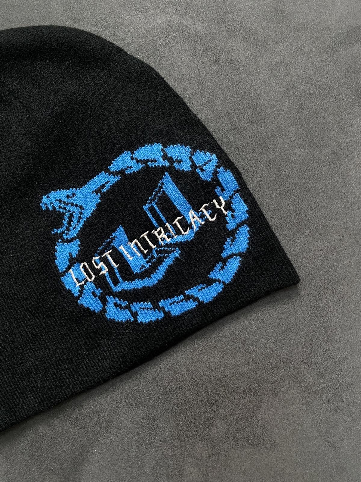 Japanese Brand Lost Intricacy Full Circle Snake No Cuff Knit Black Beanie Size ONE SIZE - 2 Thumbnail