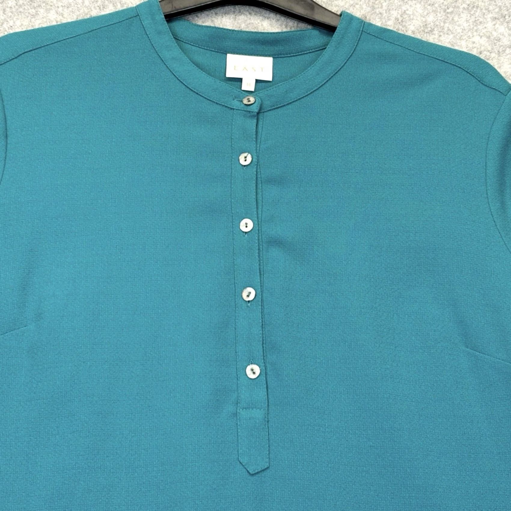 Altea VINTAGE? No. East Long Sleeve Top UK 18 Teal Women’s Pullover Button-Up Shirt Adult 18 Teal Regular - No Size XXL / US 16-18 / IT 52-54 - 5 Thumbnail