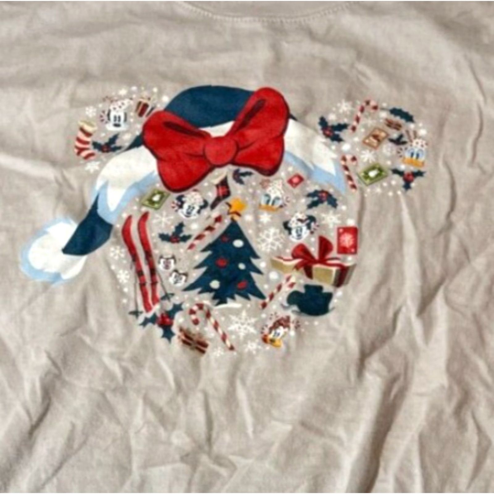 Disney Disney Shirt Womens Medium Short Sleeve Top Christmas Purple Crew Neck Mickey Logo Holiday Light Purple Size M / US 6-8 / IT 42-44 - 2 Thumbnail