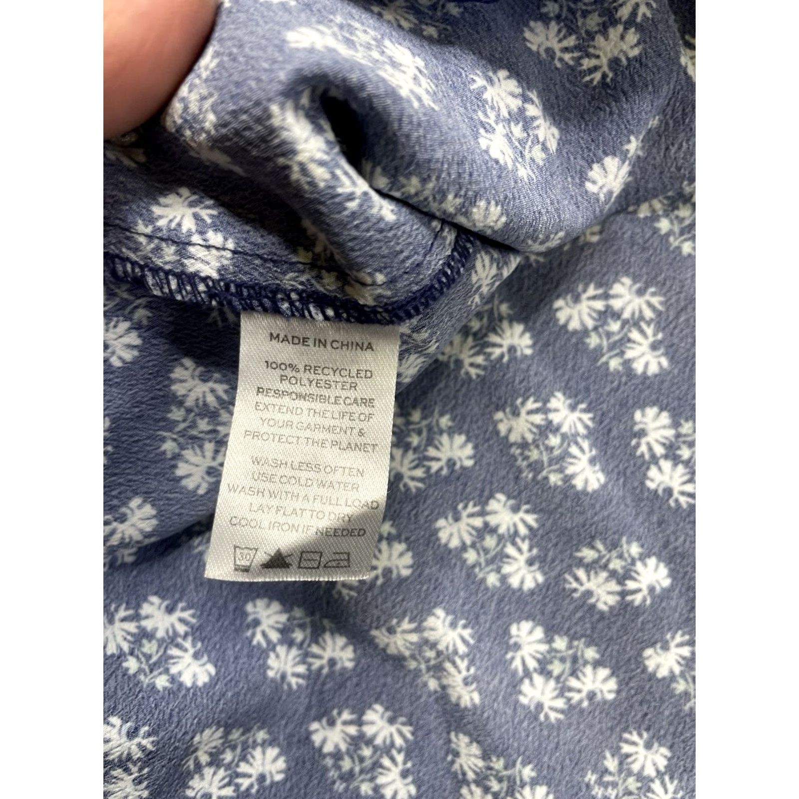 Vintage Hill House Shirt Women Small Blue Floral Long Sleeve Collared Button-Down Blouse Size S / US 4 / IT 40 - 7 Thumbnail