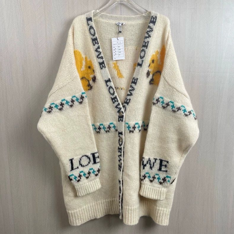 Loewe beige knit cardigan with squirrel design Size US S / EU 44-46 / 1 - 1 Thumbnail