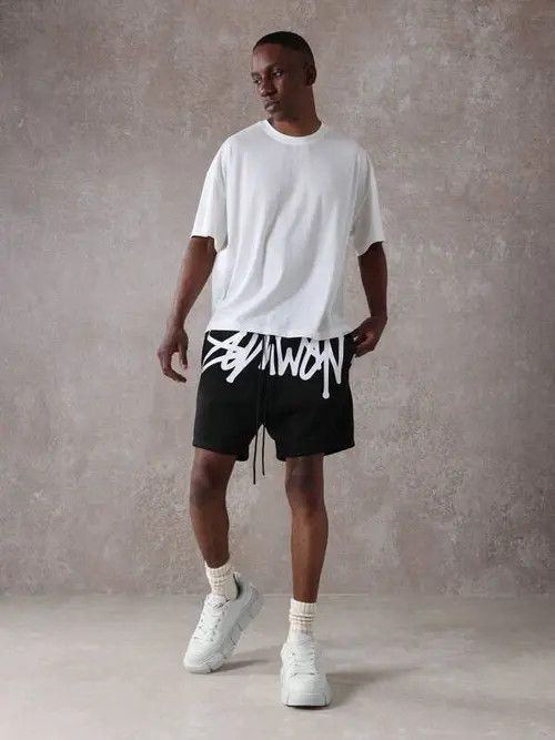Jean Graphic DRIP Y2k Shorts drill Size US 32 / EU 48 - 1 Thumbnail