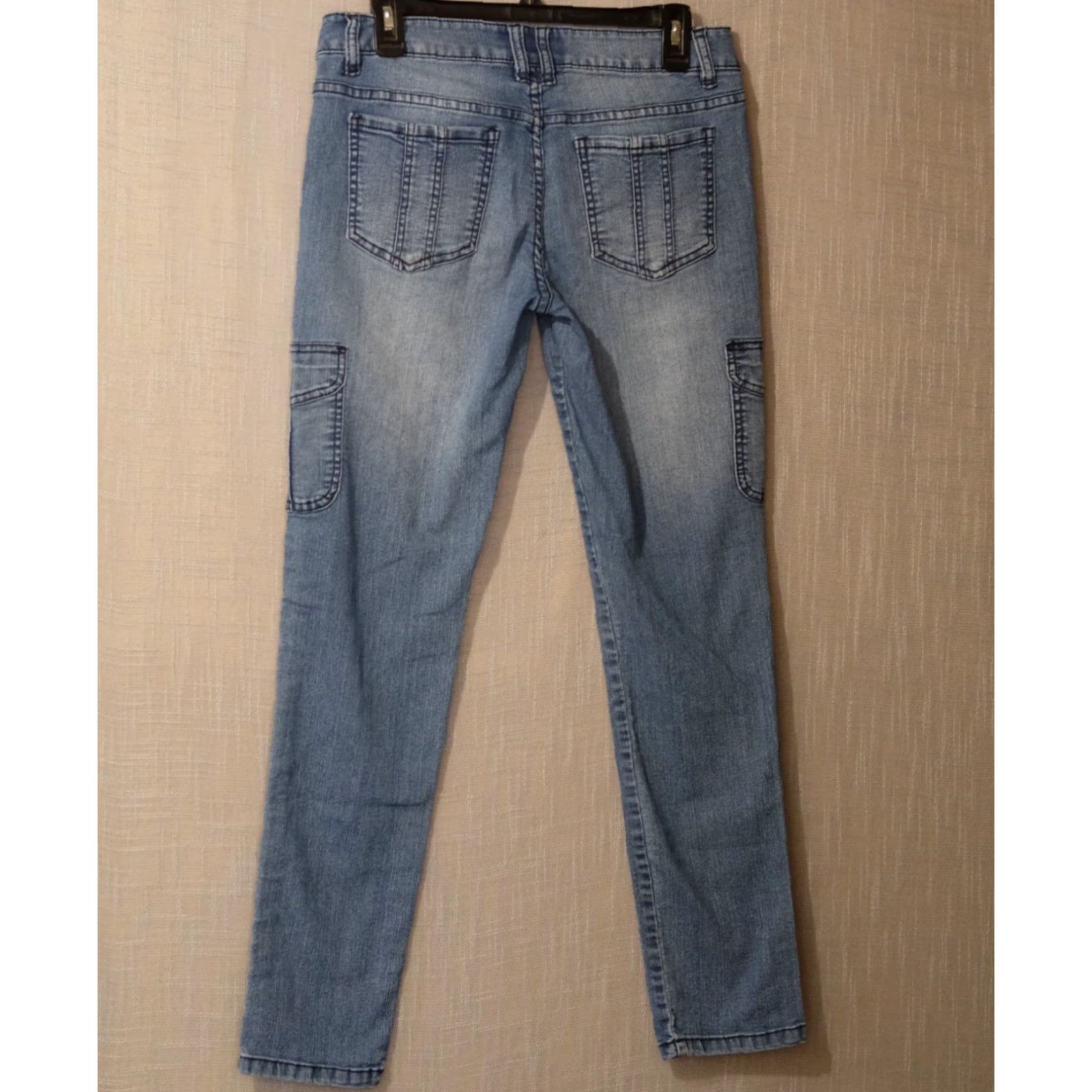 Denime D. Jeans Cargo Jeans Blue Light Wash Denim Stretch Mid-Rise Womens 8 #H96-24 Size 30" / US 8 / IT 44 - 7 Thumbnail