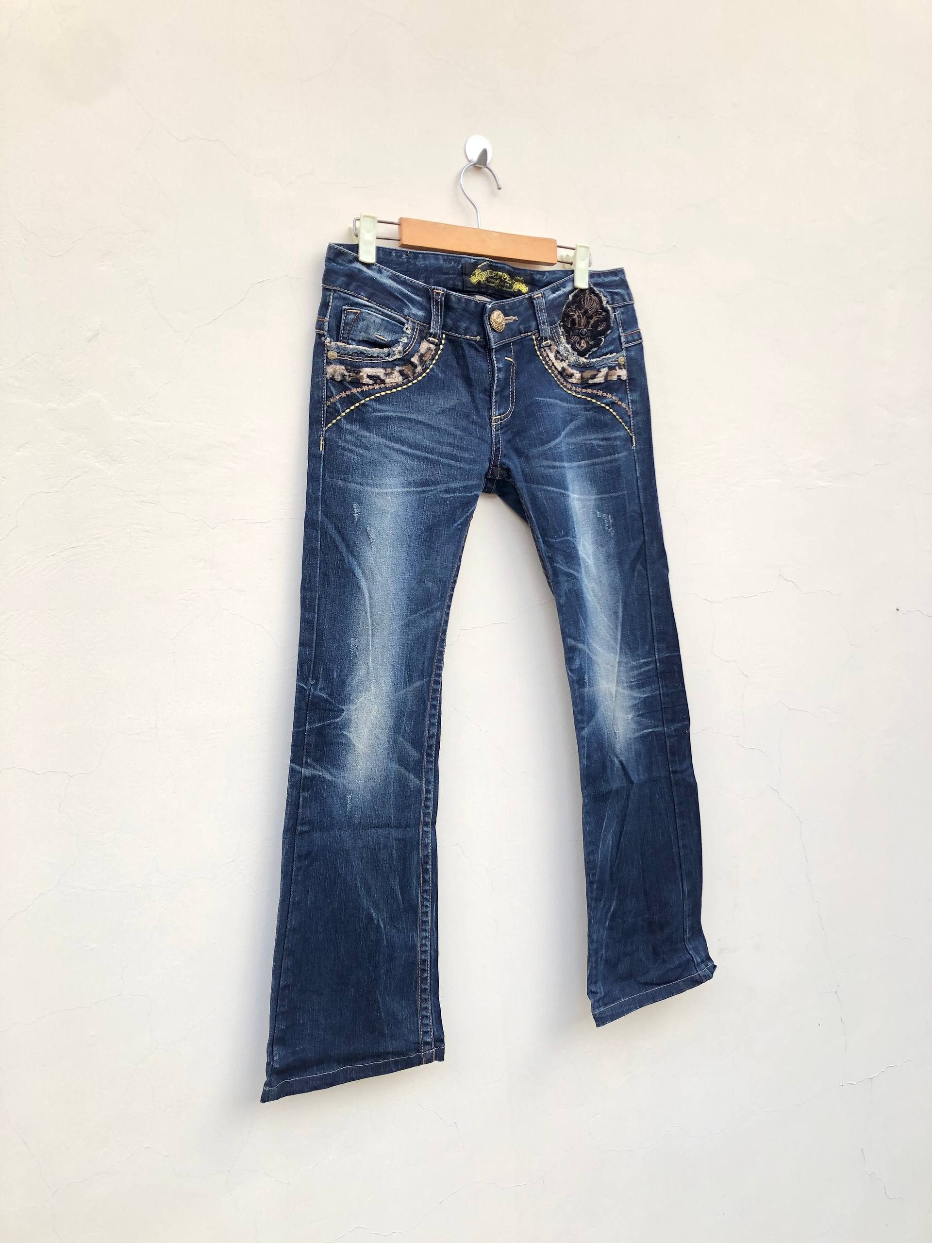 If Six Was Nine 2000s Fading Bootcut Flared Vkei Y2k Japanese Archive Size US 28 / EU 44 - 4 Thumbnail