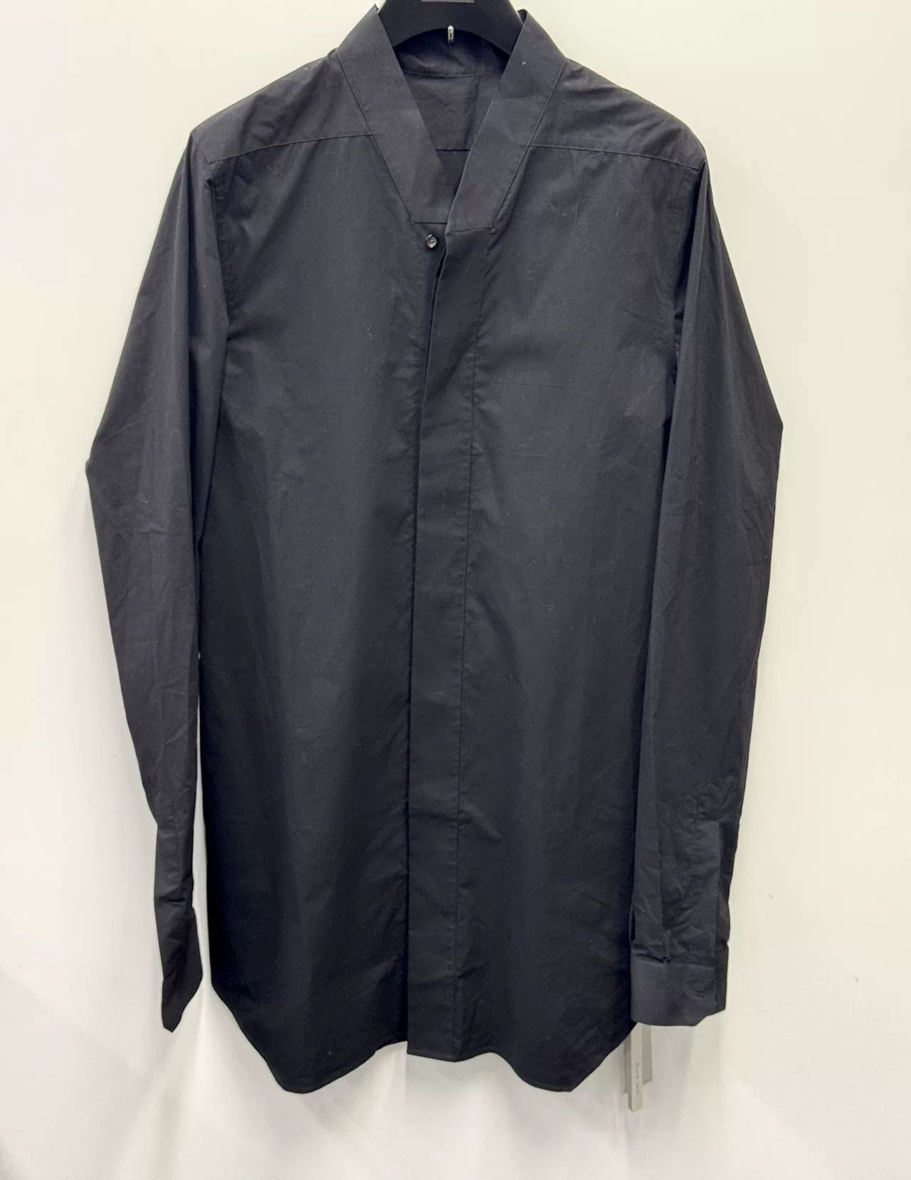 Rick Owens Rick Owens Men's Black V-Neck Long Shirt Size US S / EU 44-46 / 1 - 1 Thumbnail