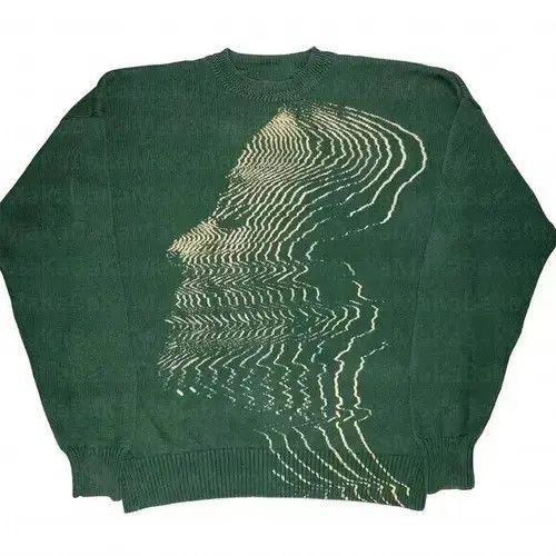 Aran Isles Knitwear × Japanese Brand New Vintage Y2K Face Layer Print Knit Sweater Size US M / EU 48-50 / 2 - 3 Thumbnail