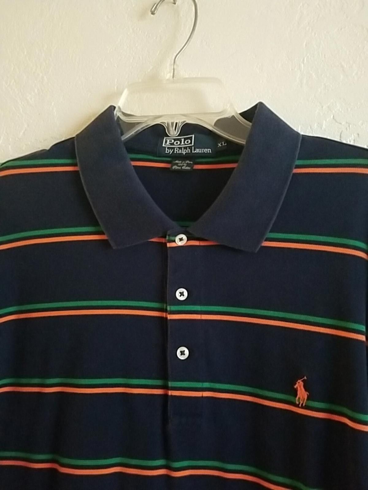 Polo Ralph Lauren Polo Ralph Lauren Mens XL Pima Cotton Polo Shirt LS Striped Size US XL / EU 56 / 4 - 3 Thumbnail