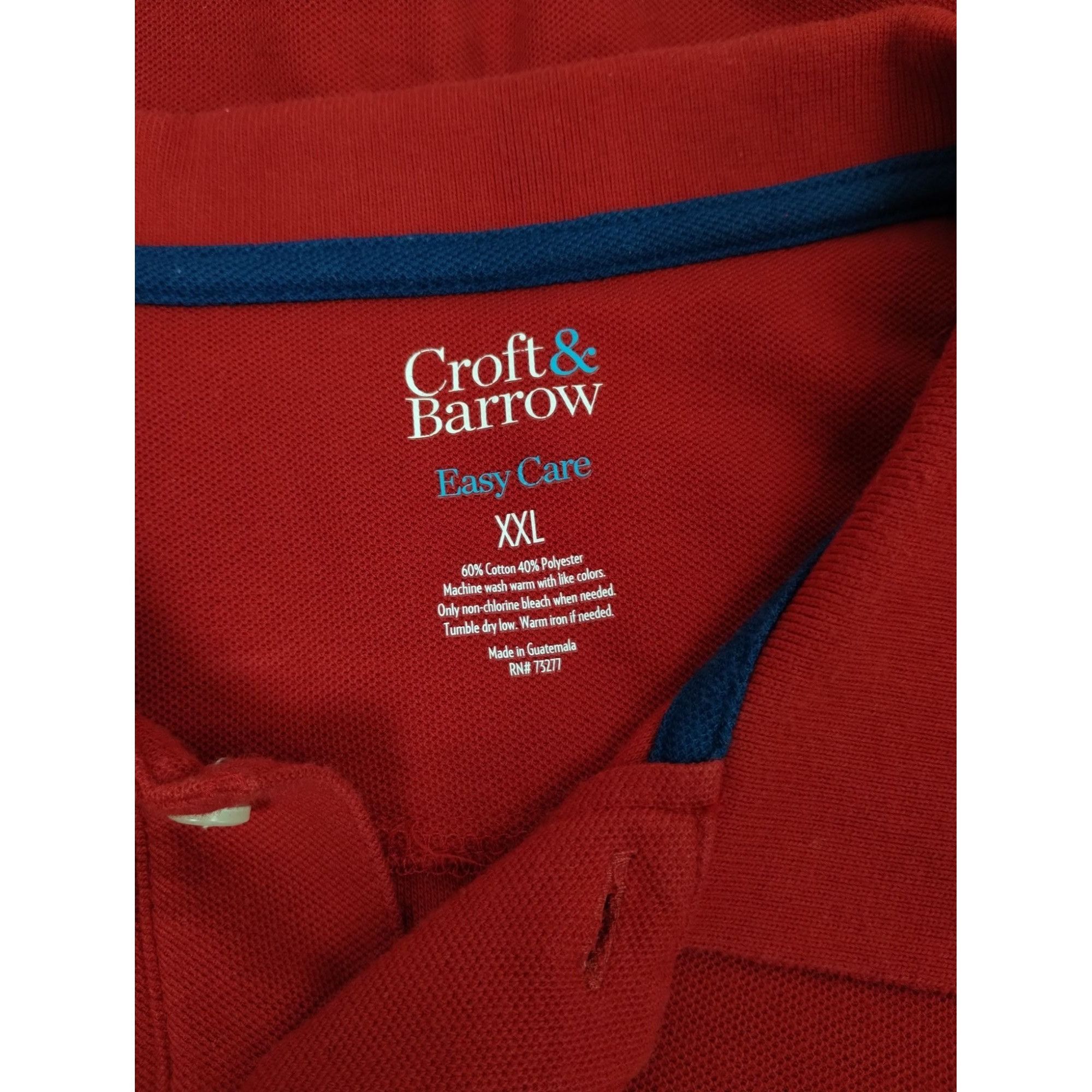 Croft & Barrow Croft and Barrow Mens XL Red Easy Care Polo Shirt Size US XL / EU 56 / 4 - 4 Thumbnail