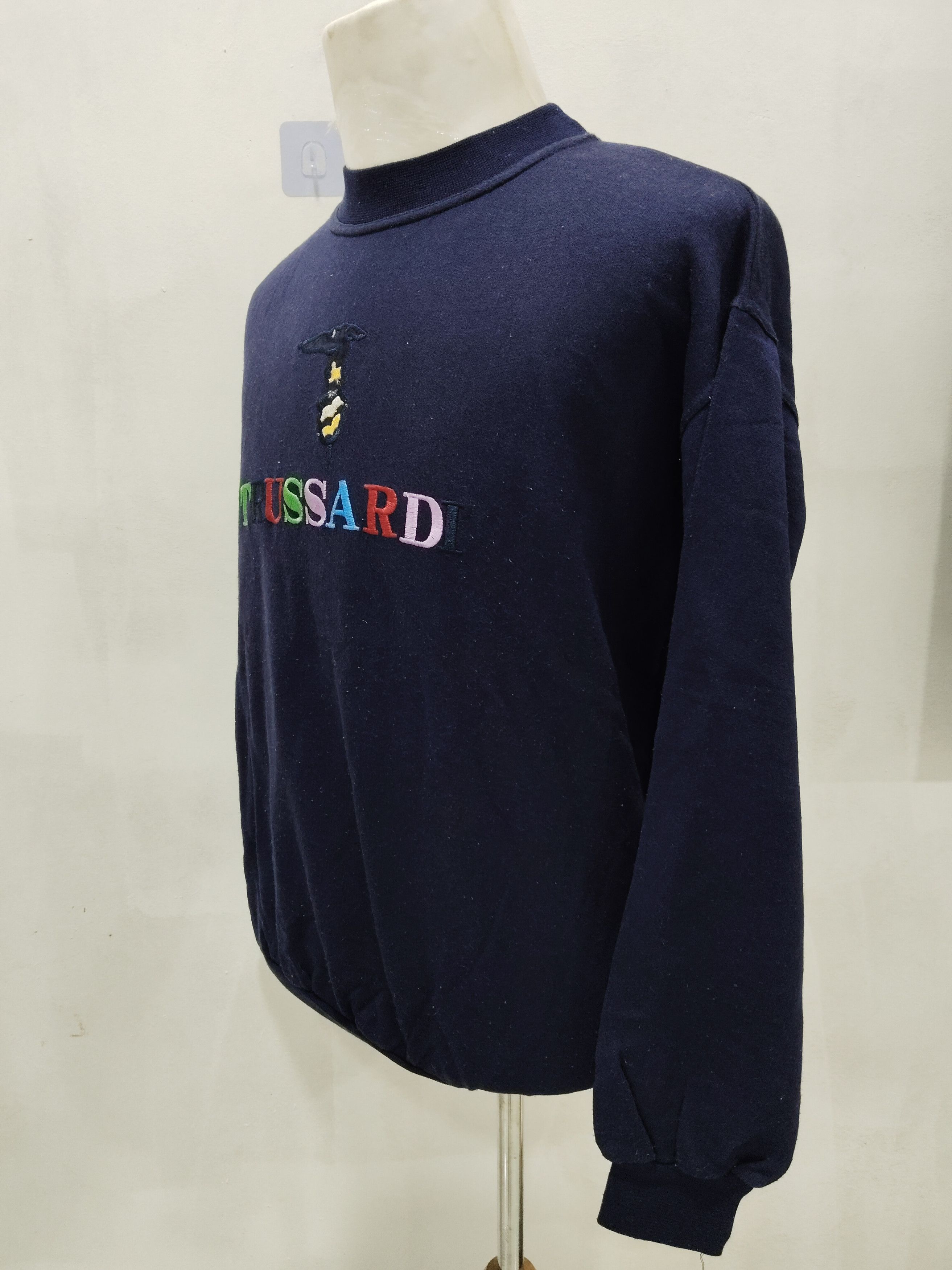 Trussardi × Vintage Vintage Trussardi Made in Italy big Logo Sweatshirt Size US L / EU 52-54 / 3 - 2 Thumbnail