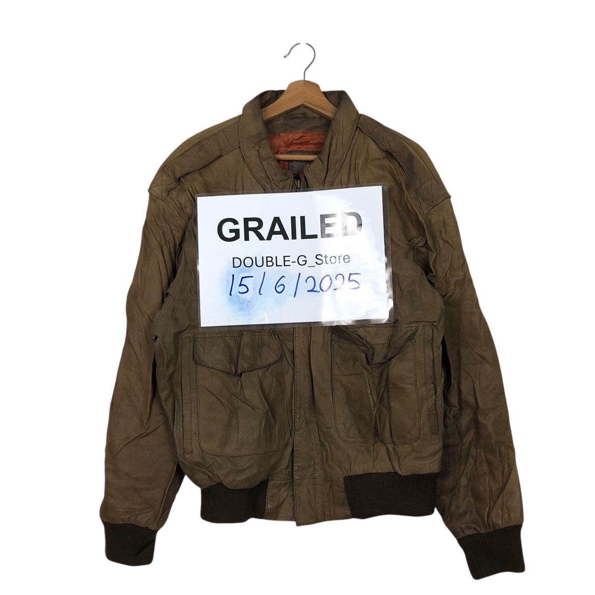 Japanese Brand 📌Vintage Bomber Leather Jacket Fly Adventure Bound Size US L / EU 52-54 / 3 - 1 Thumbnail
