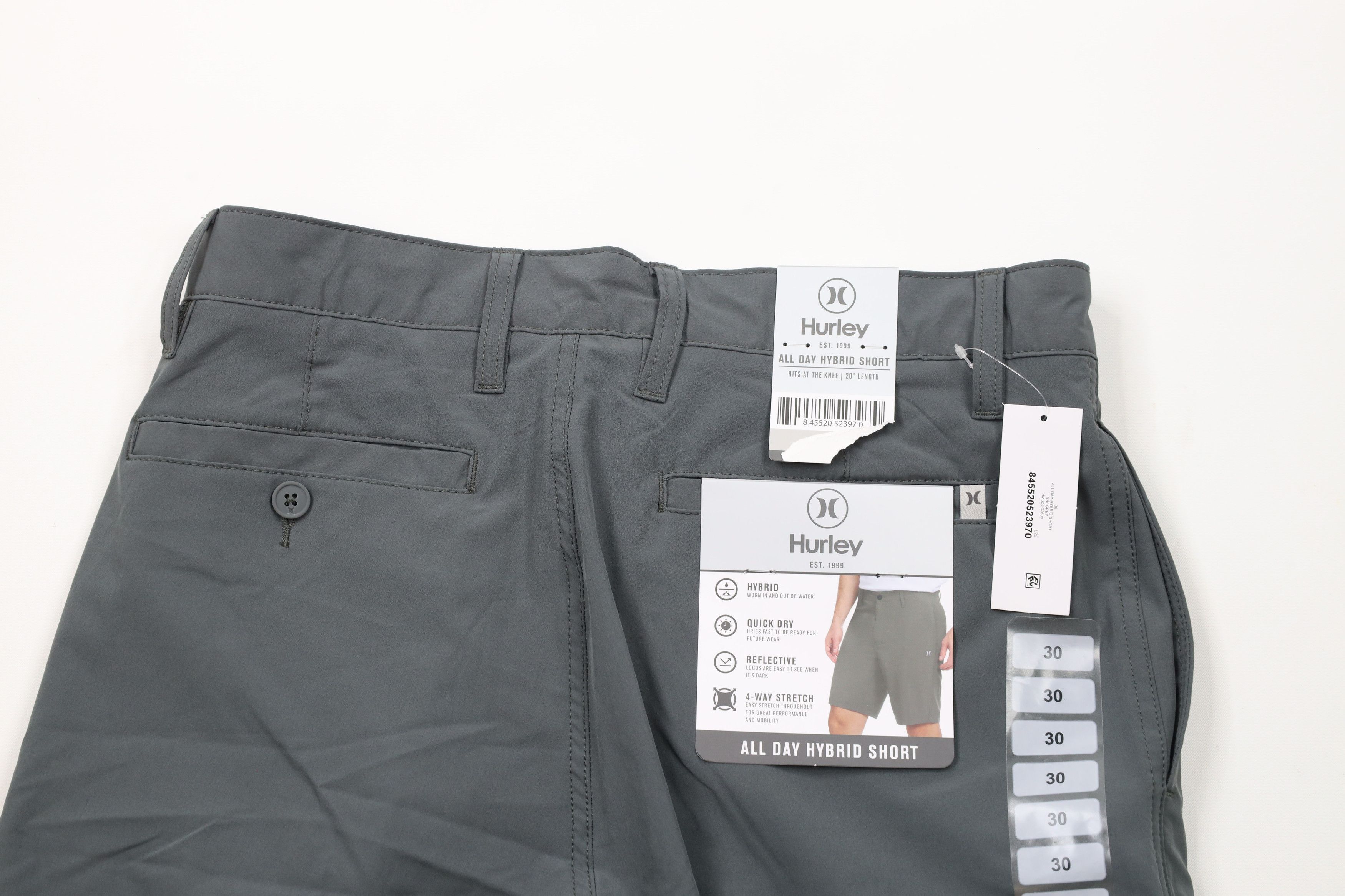 Hurley × Vintage New Hurley Above Knee Hybrid Shorts Stretch Gray Reflective Size US 30 / EU 46 - 9 Thumbnail