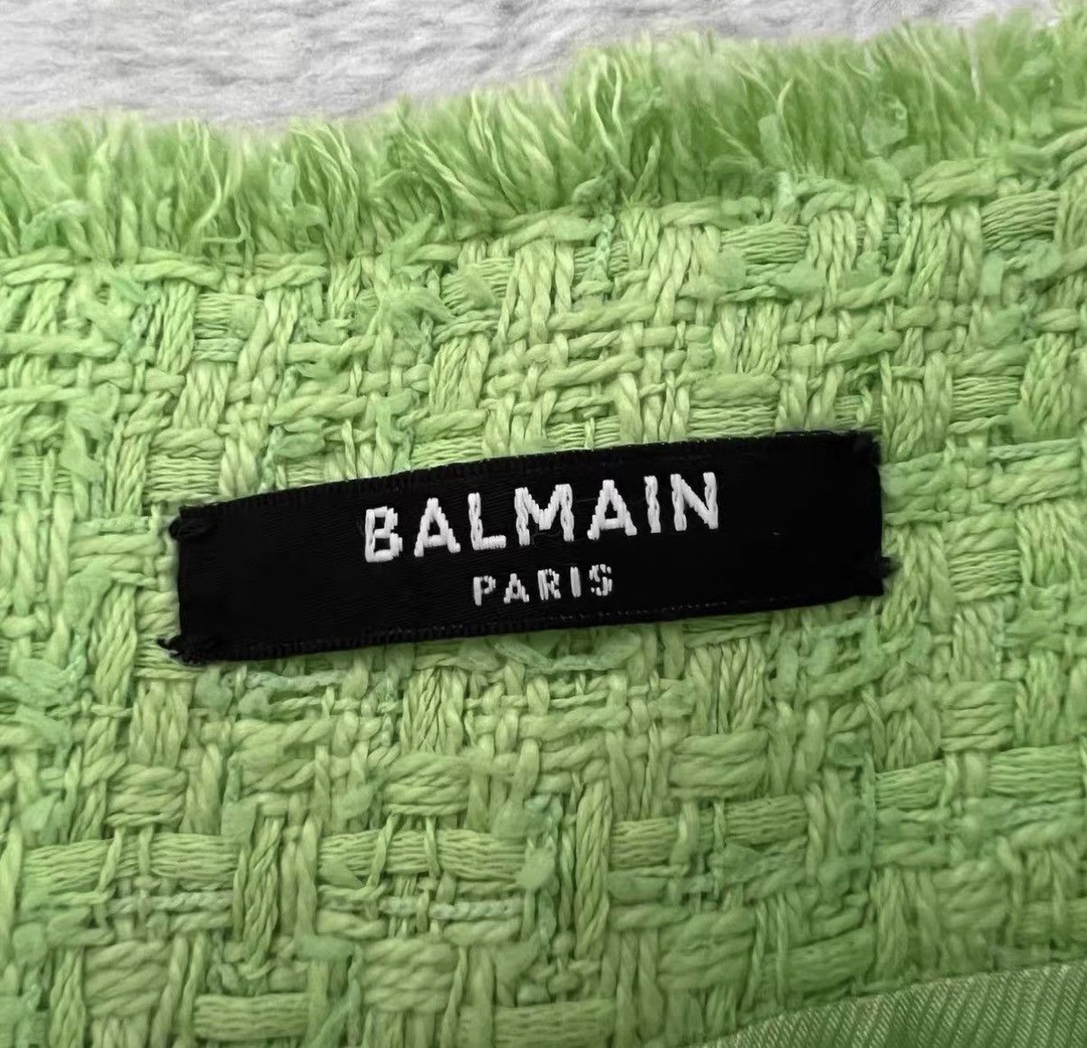 Balmain Balmain Green Tweed Mini Skirt J41 Size 25" / US 0 / IT 36 - 3 Thumbnail