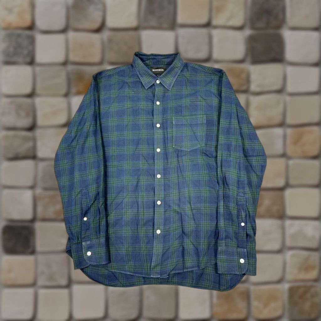Bonobos Bonobos Shirt Mens L Blue Cotton Button Up Plaid Casual Slim Button-Down Collared Seasonal Spring Summer Fall Mens Size US L / EU 52-54 / 3 - 1 Thumbnail